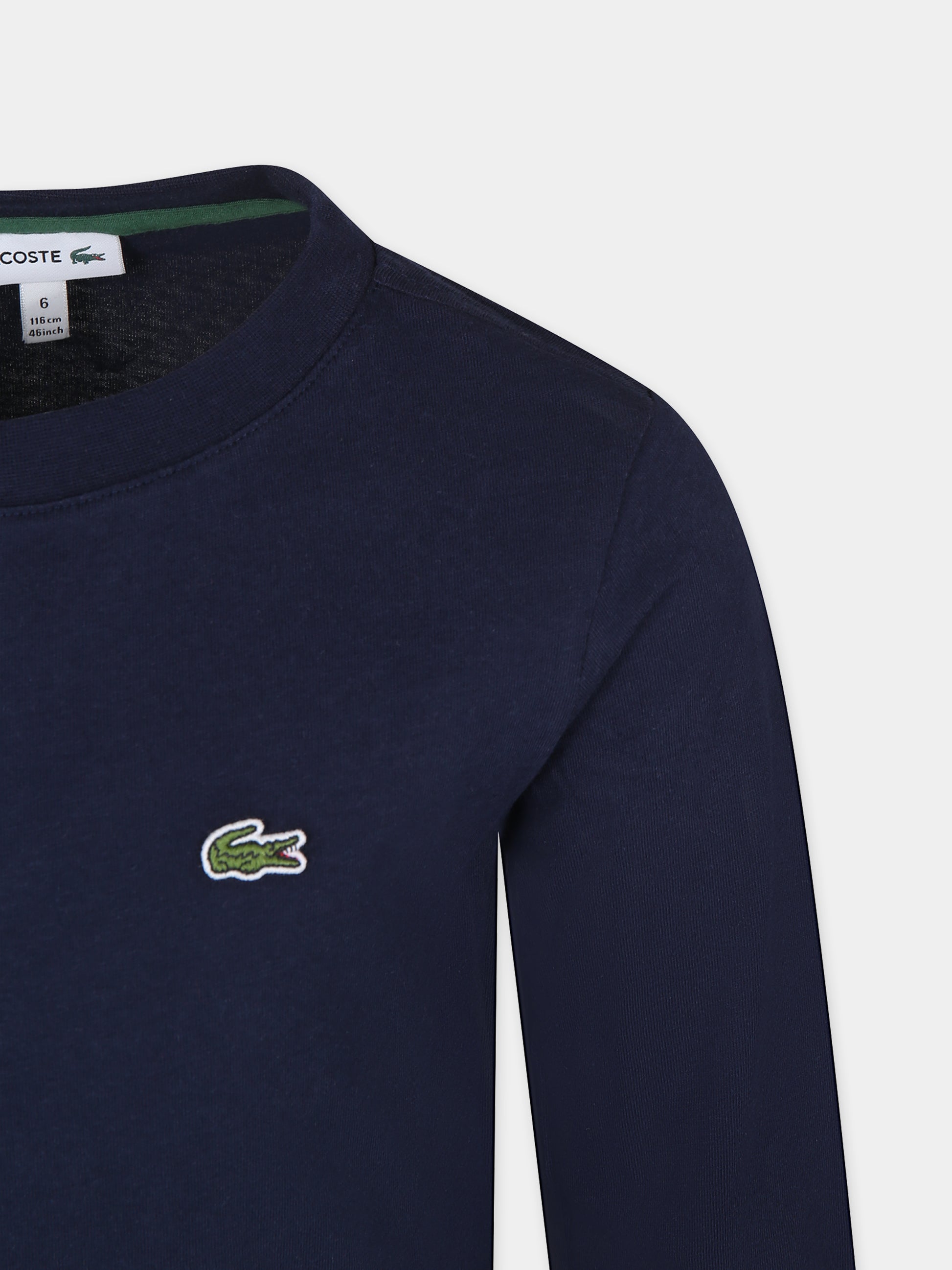 T-shirt blu per bambino con coccodrillo,Lacoste,TJ1123 166