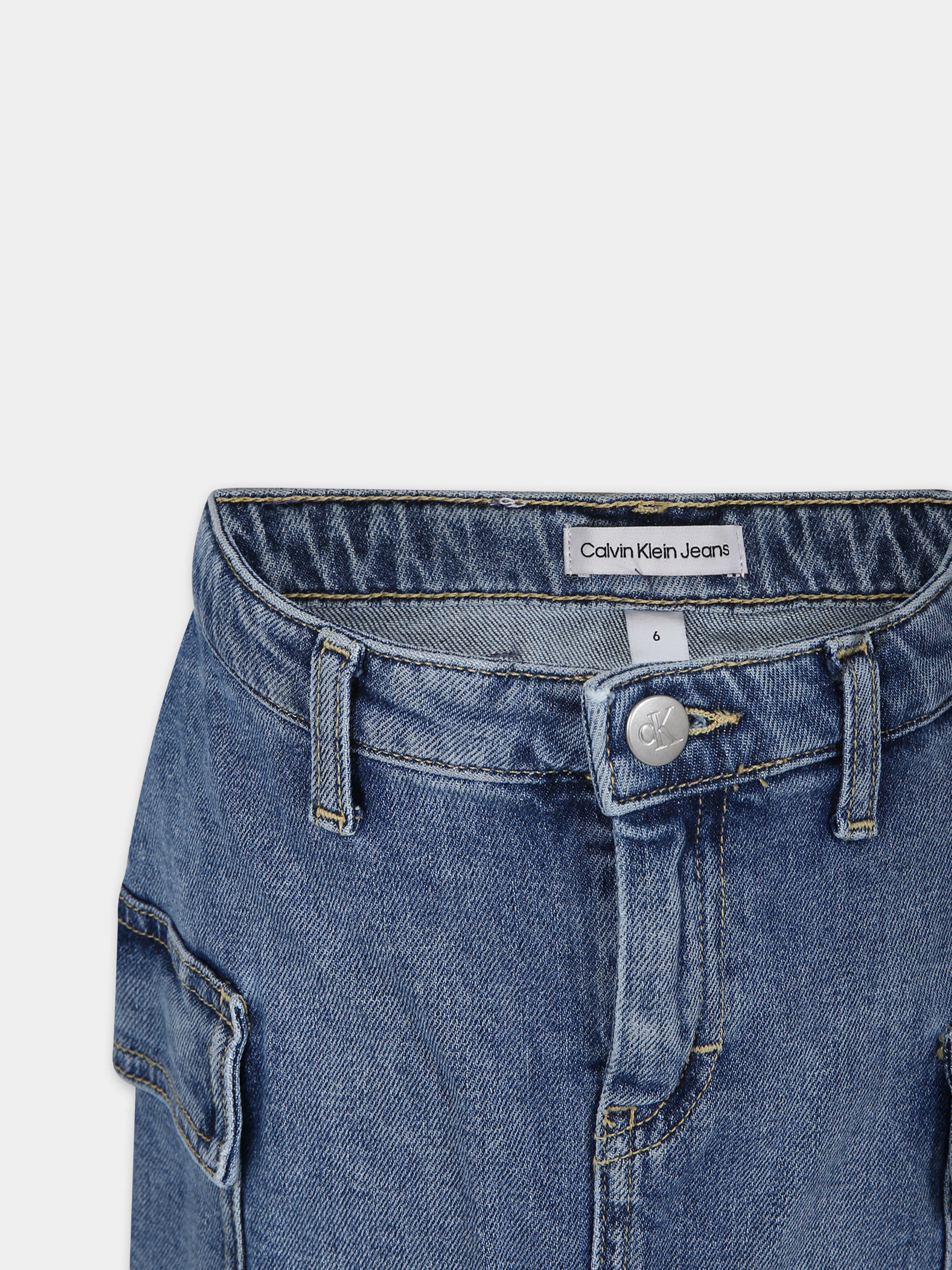 Gonna casual in denim per bambina,Calvin Klein Kids,24SMCKIG0IG02385 1A4