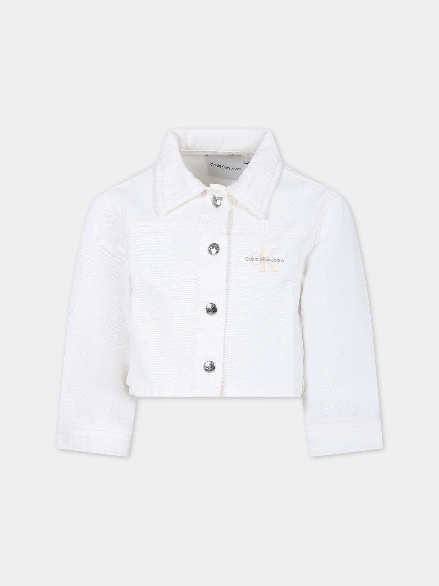 Giubbotto di jeans per bambina con logo,Calvin Klein Kids,24SMCKIG0IG02390J 1CD