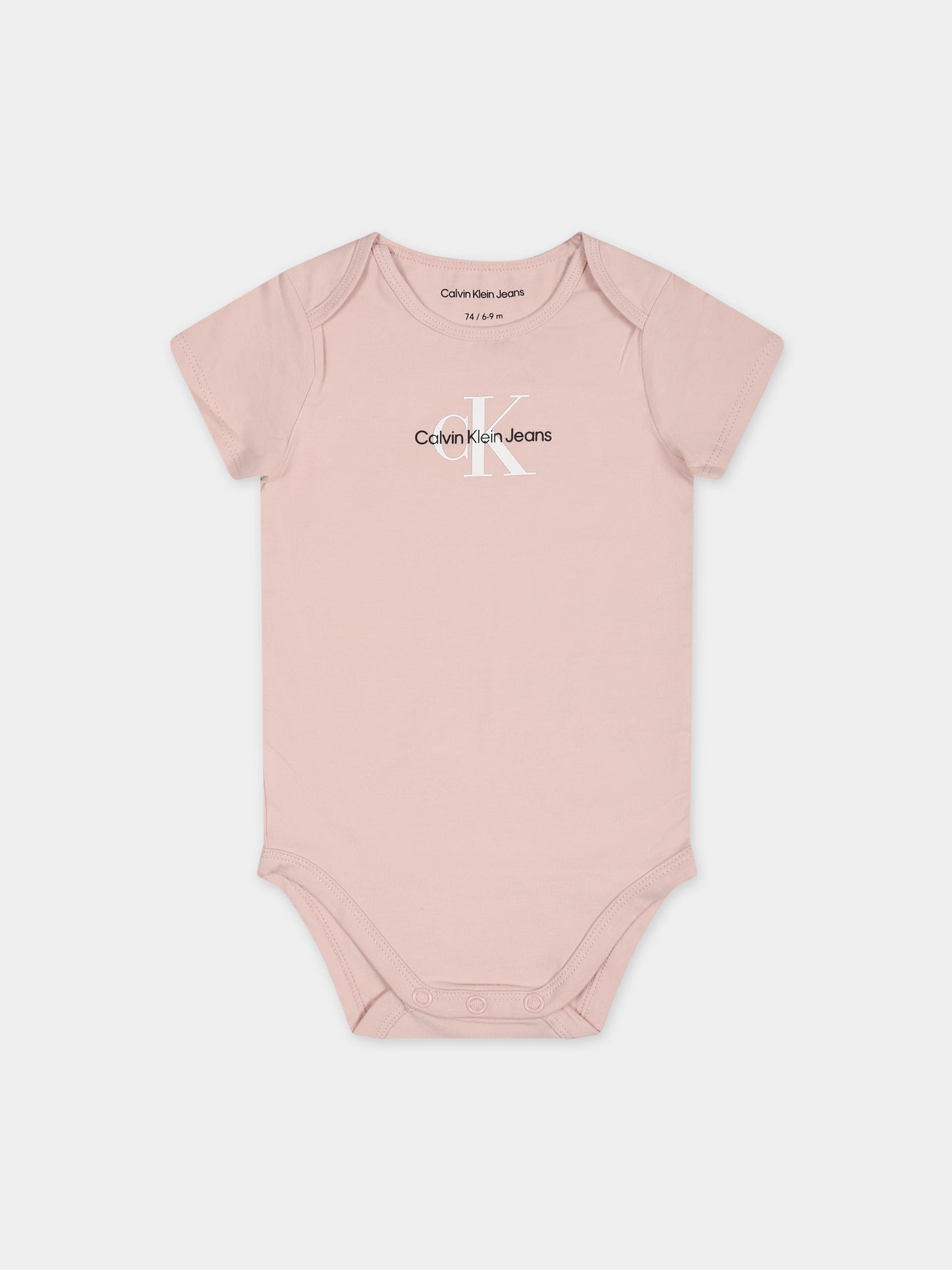 Body rosa per neonata con logo,Calvin Klein Kids,24SMCKIN0IN00014 TF6
