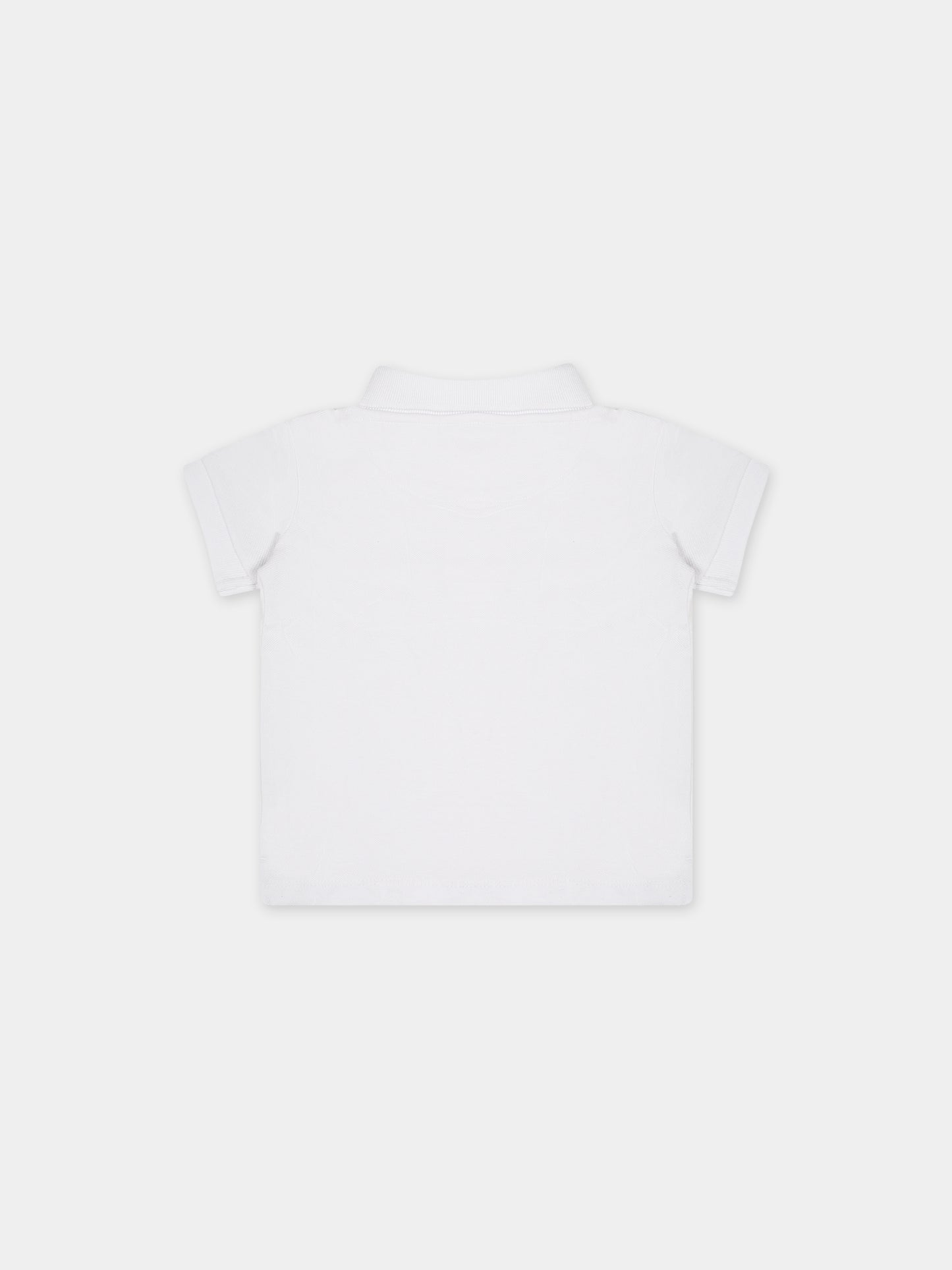 Polo bianca per neonato con logo,Calvin Klein Kids,24SMCKIN0IN00170 YAF