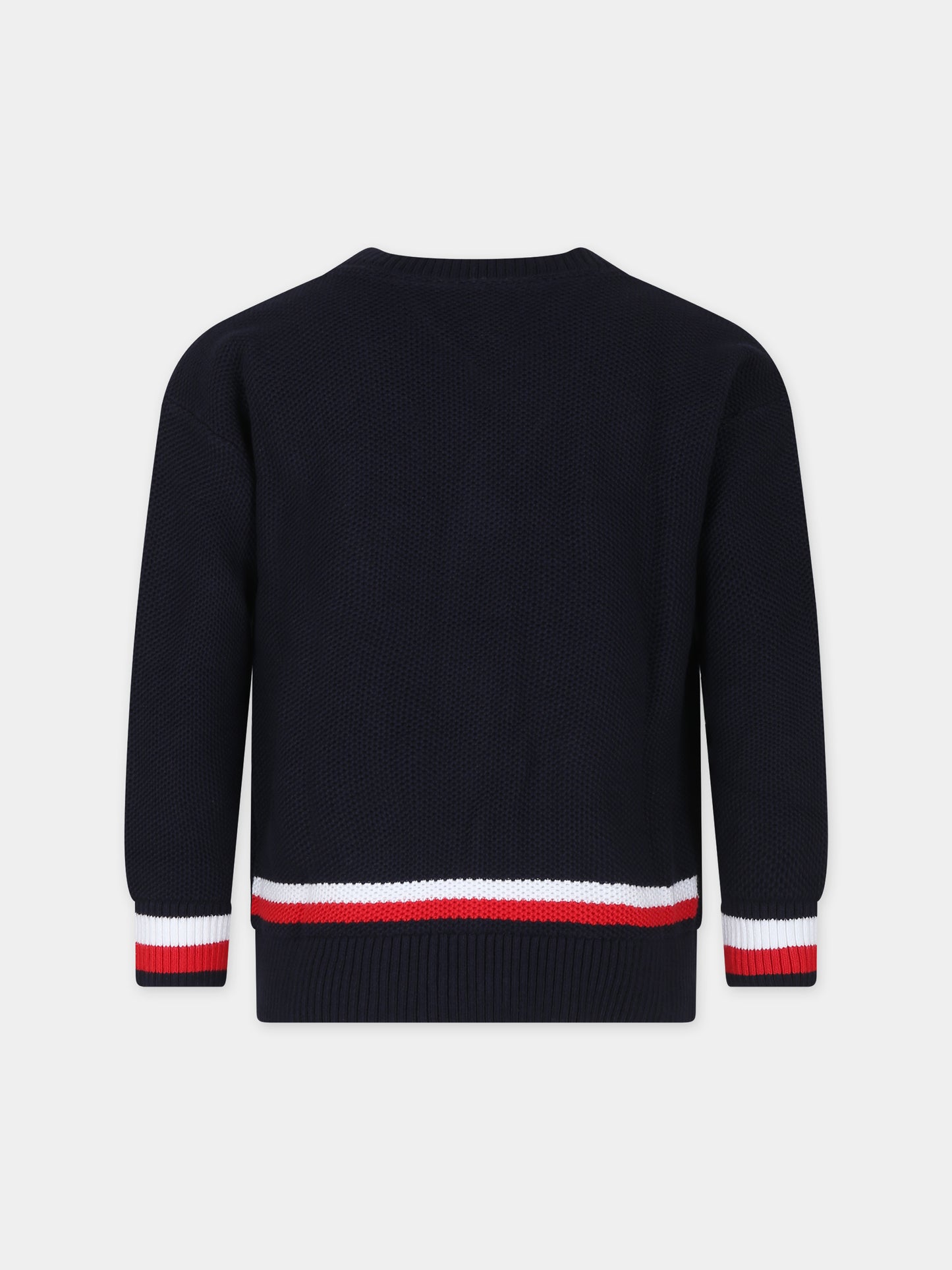 Cardigan blu per bambino con logo,Tommy Hilfiger Junior,24SMTHKB0KB08955 DW5