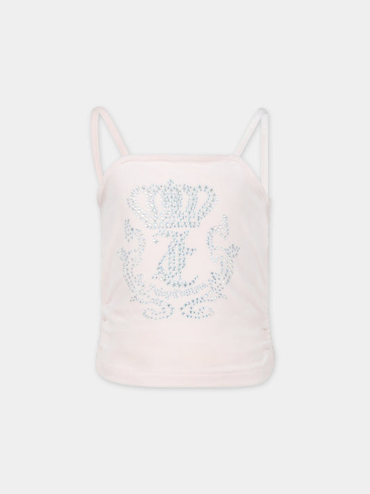 Top rosa per bambina con logo,Juicy Couture,24SMJCJBX6369 L27