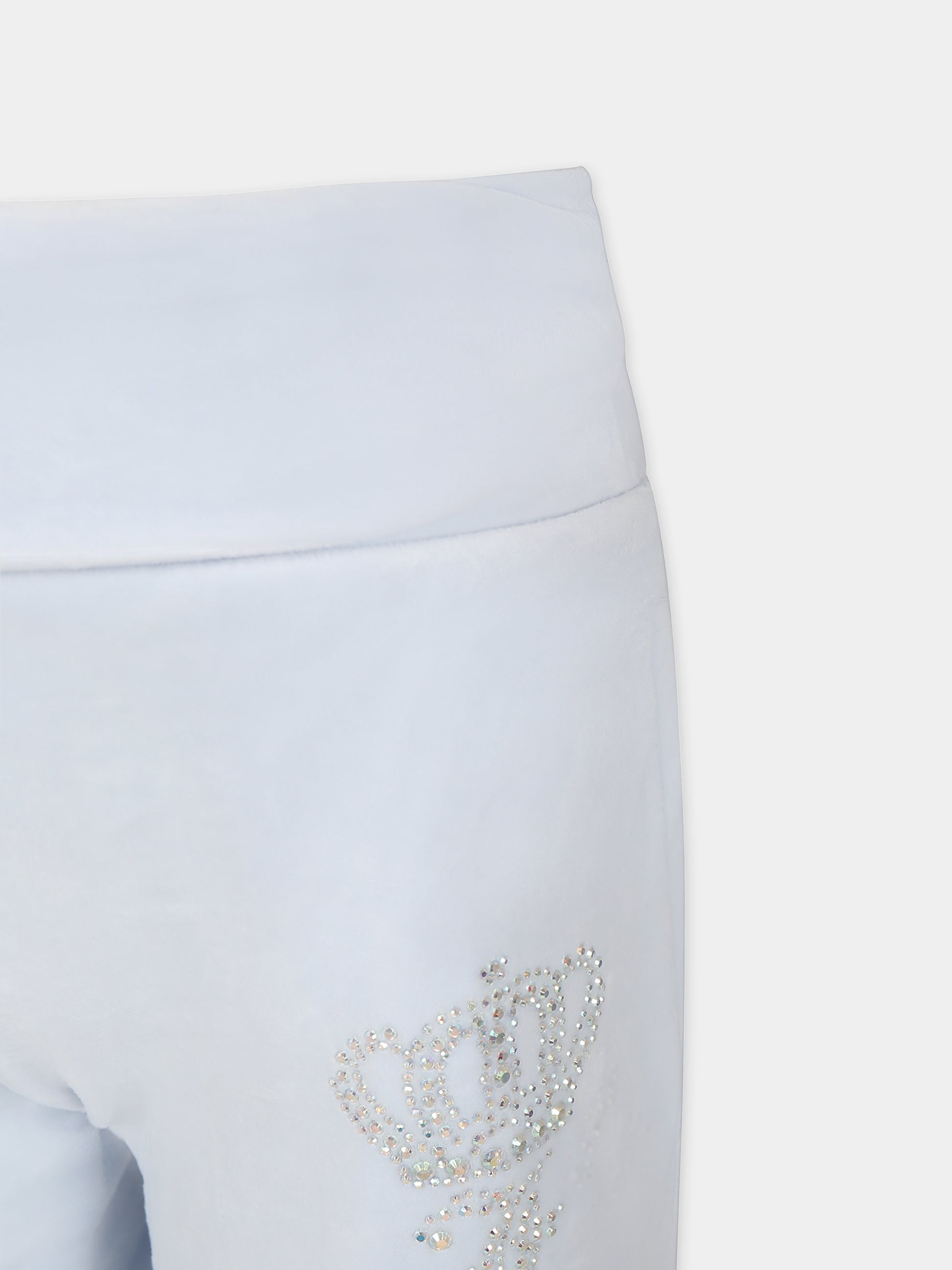 Pantaloni celesti per bambina con logo,Juicy Couture,24SMJCJBX6367 E44