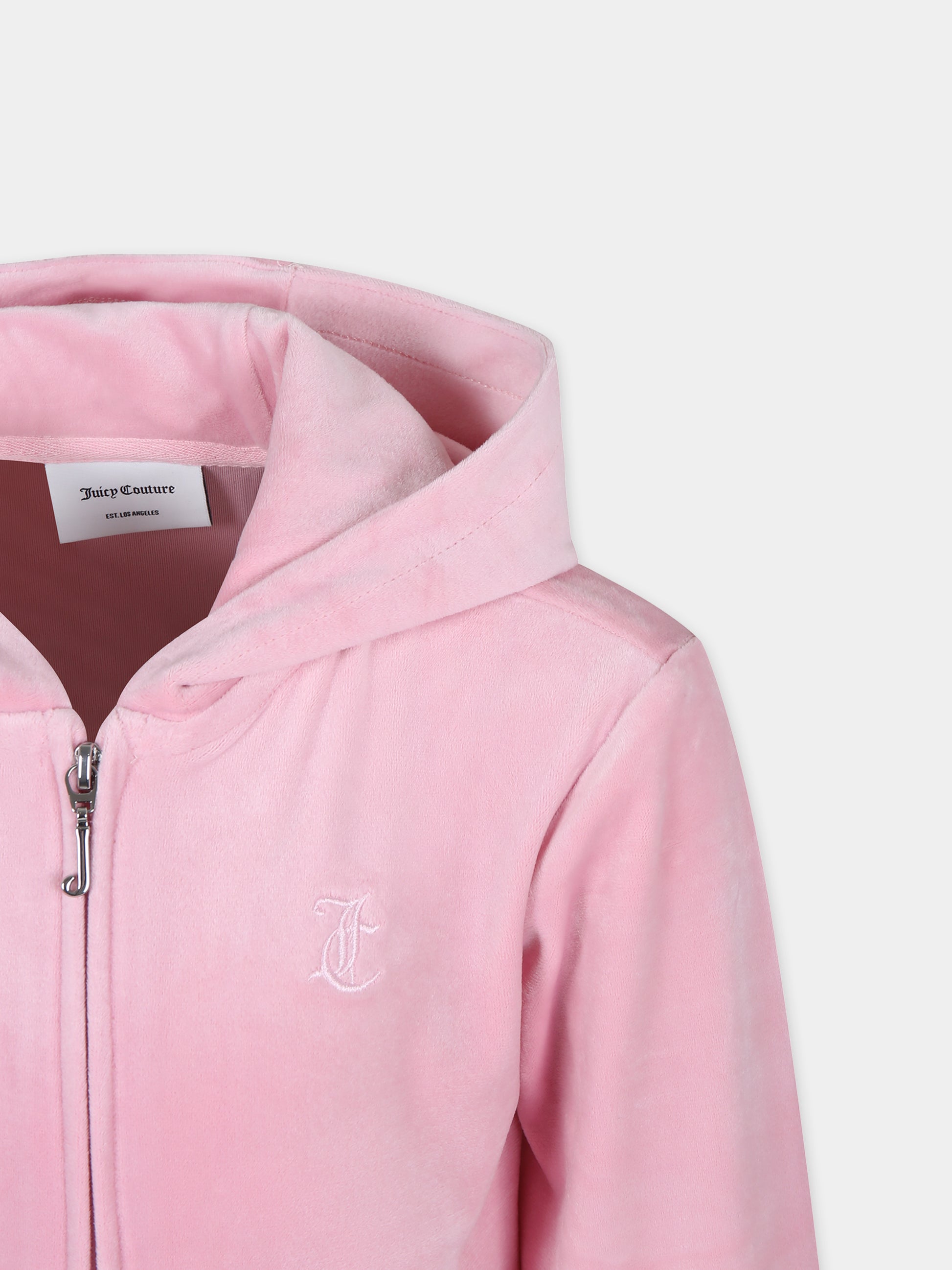 Felpa rosa per bambina con logo,Juicy Couture,24SMJCJBX6356 D92