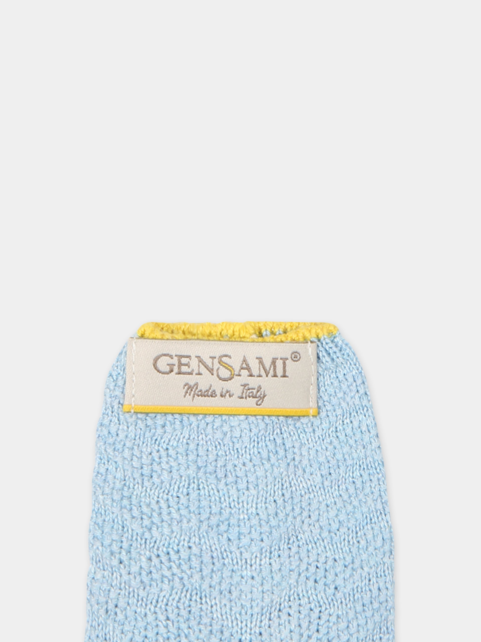 Set celeste per neonato con logo,Gensami,BOX01 B ONDA BLUE SKY