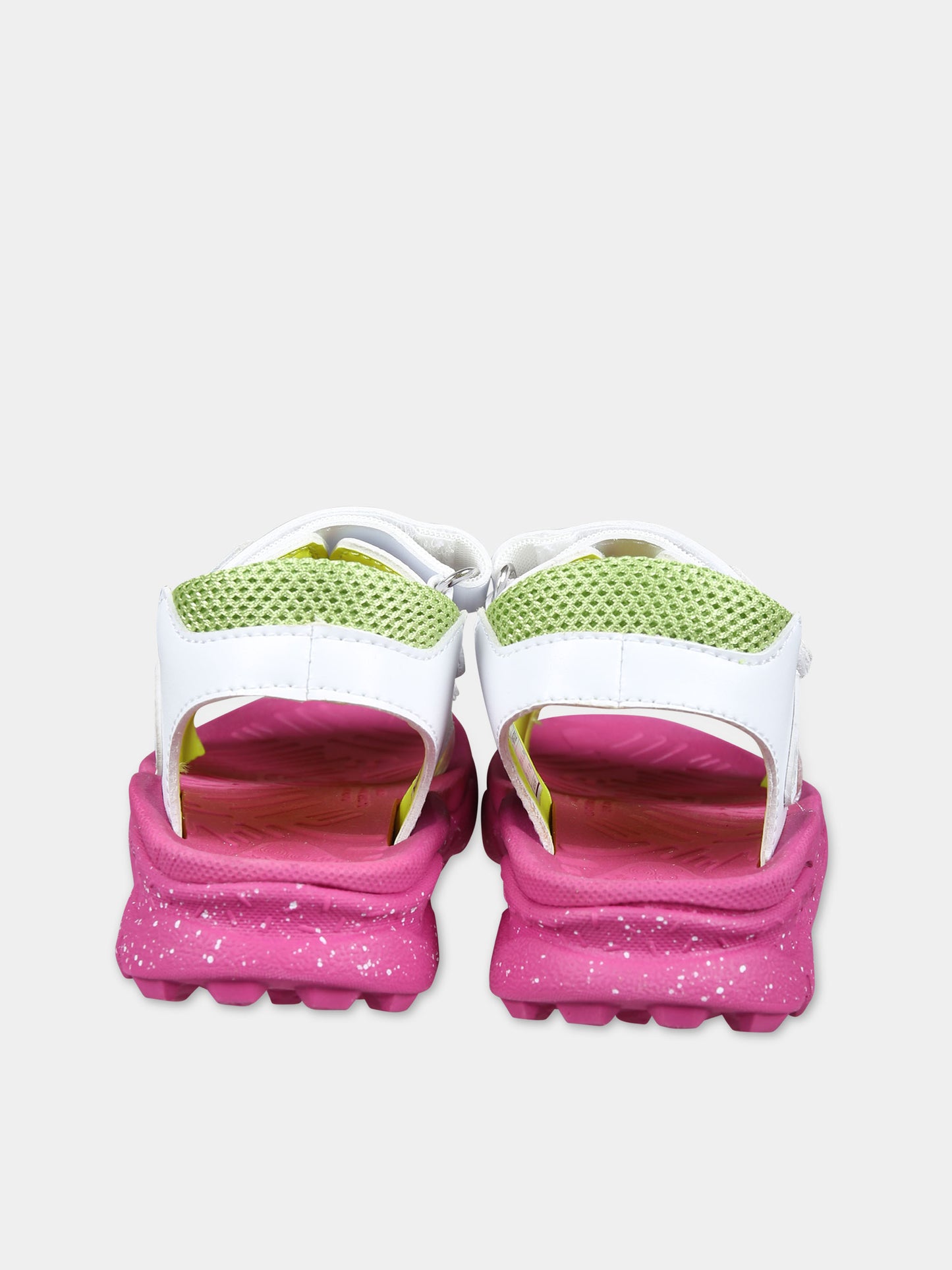 Sandali Gaho bianchi per bambina con logo,Flower Mountain,1N17 001 0502902 06