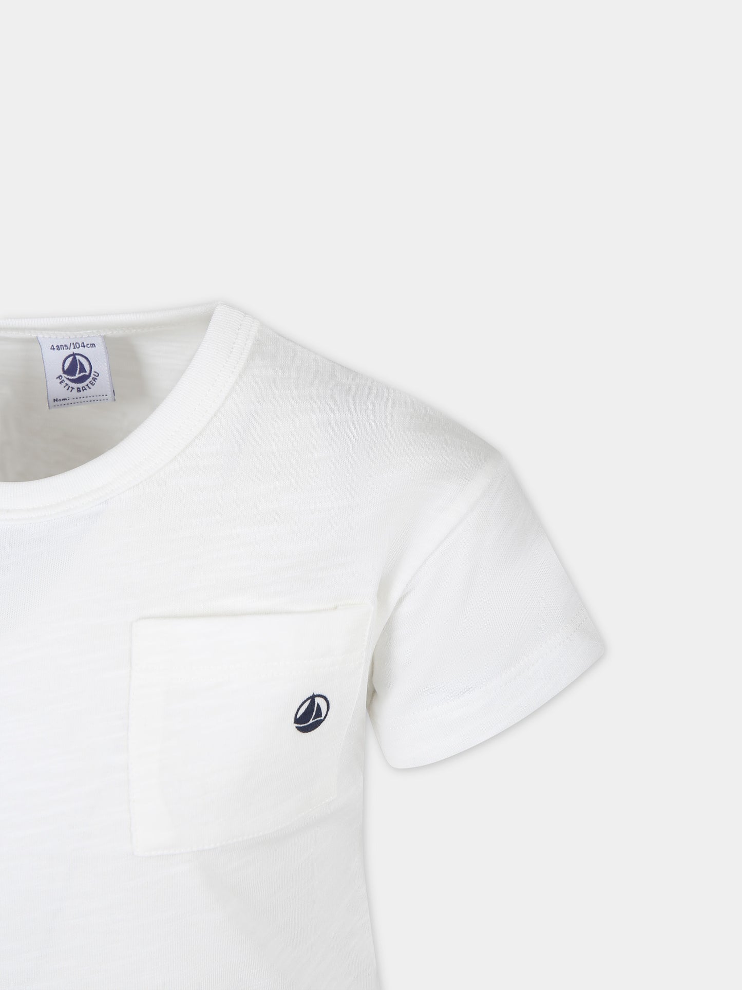 T-shirt bianca per bambini,Petit Bateau,A0A10 02 MARSHMALLOW