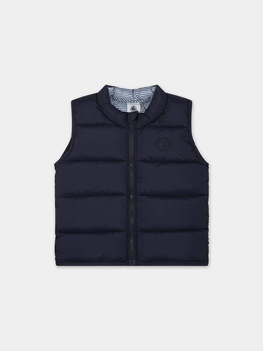 Gilet blu per neonato,Petit Bateau,A09JW 02 SMOKING