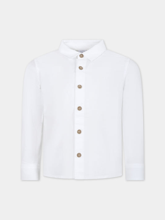 Camicia bianca per bambino,Petit Bateau,A09O5 01 ECUME