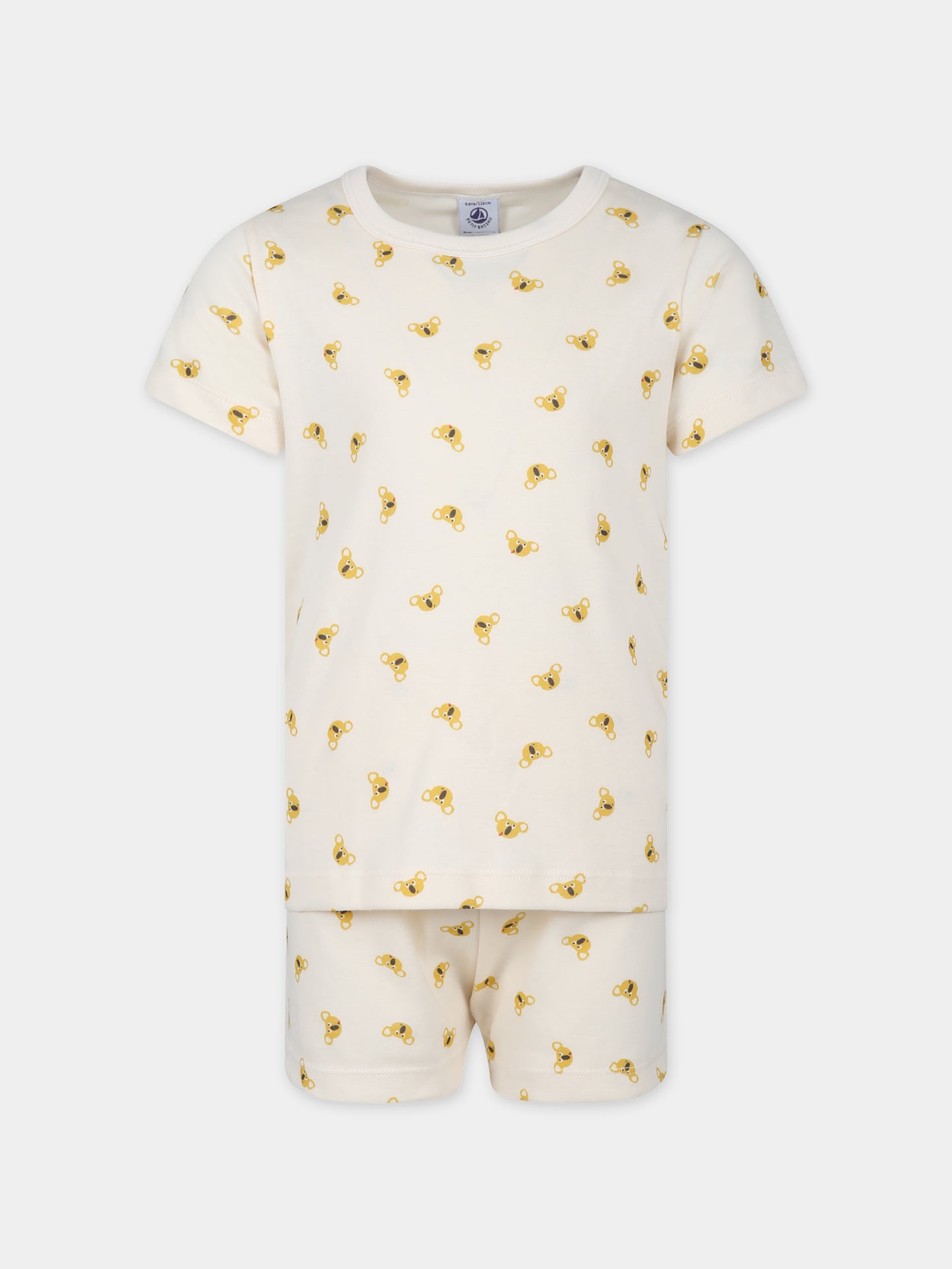 Pigiama avorio per bambino con koala,Petit Bateau,A09LL 01 AVALANCHE/MULTICO