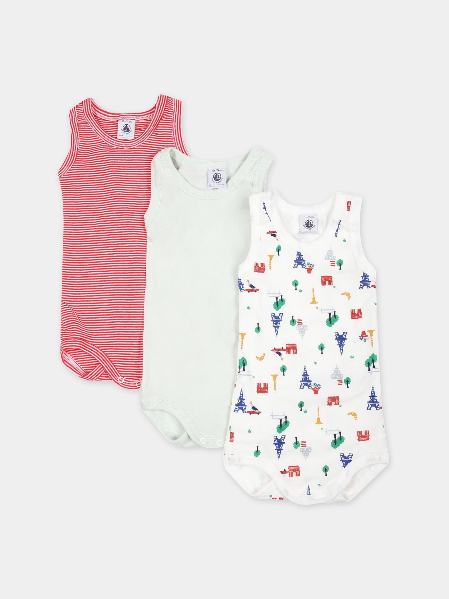 Set multicolor per neonati con stampa,Petit Bateau,A09YD 00 VARIANTE 1