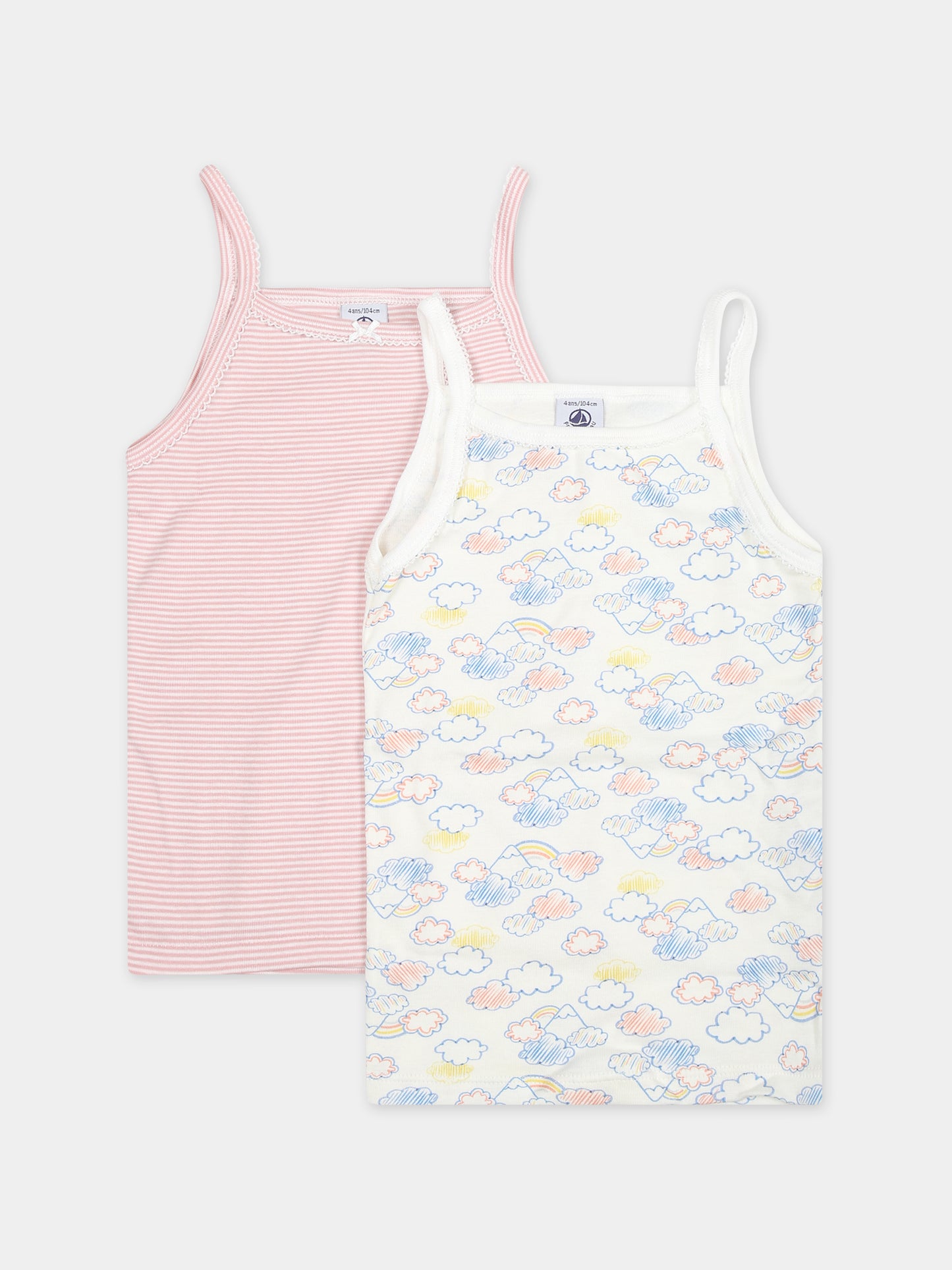 Set multicolor per bambina con stampa e righe,Petit Bateau,A0A4B 00 VARIANTE 1