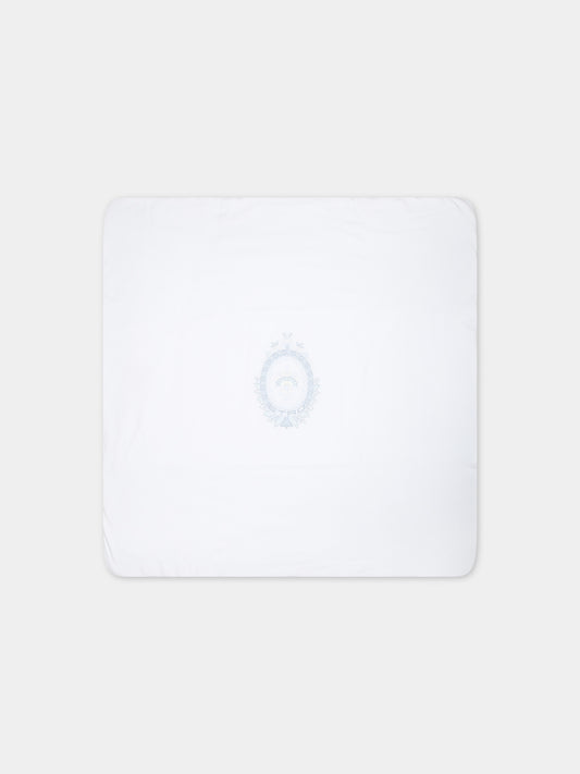 Coperta celeste per neonato con logo,Etro,GU0530 J0409 685CE