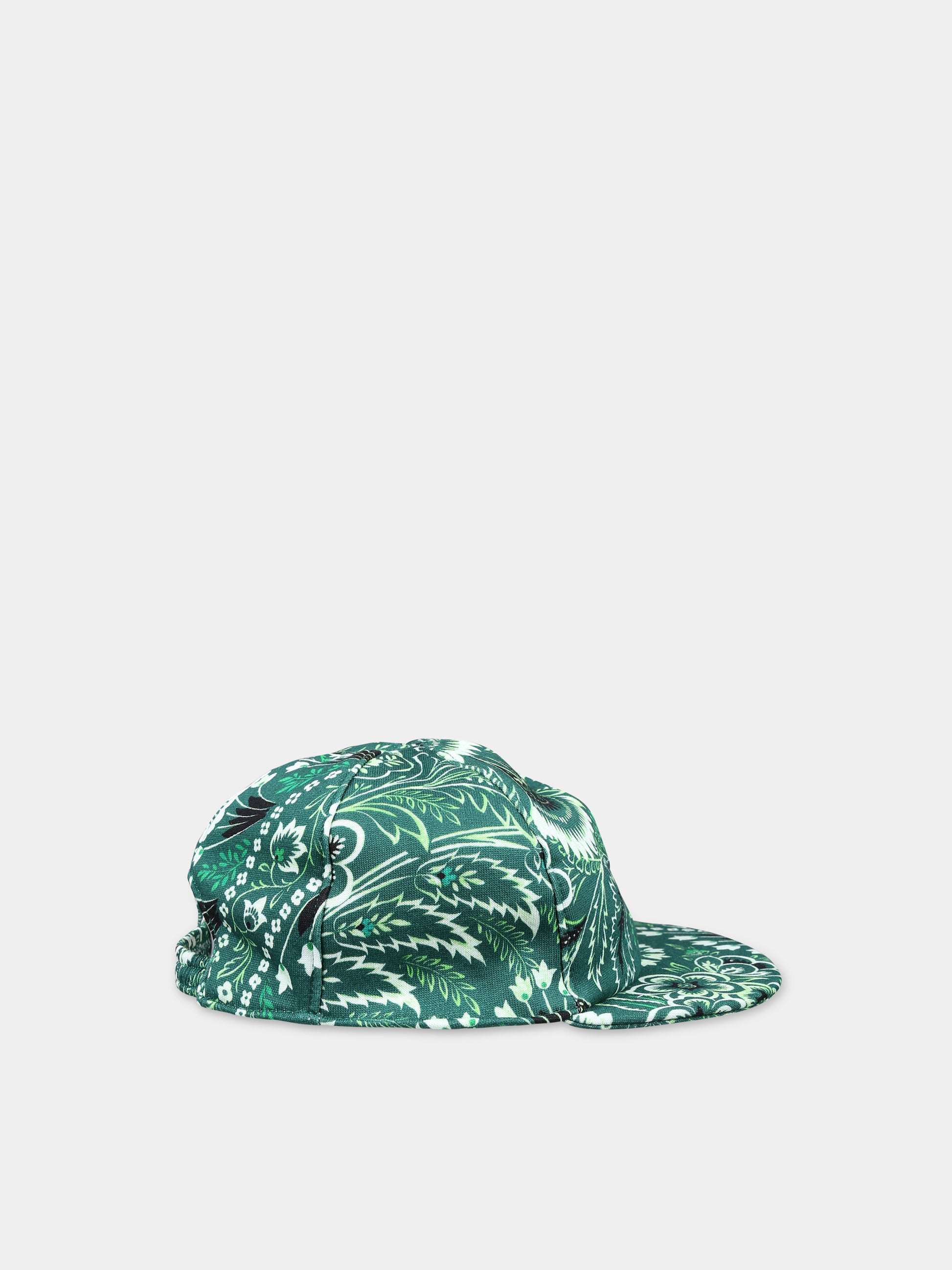 Cappello con visiera verde per bambini con motivo paisley,Etro,GU0637 F0168 719AV