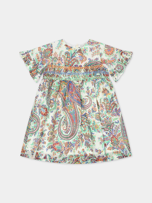 Vestito elegante avorio per neonata con motivo paisley,Etro,GU1071 M0045 102MC