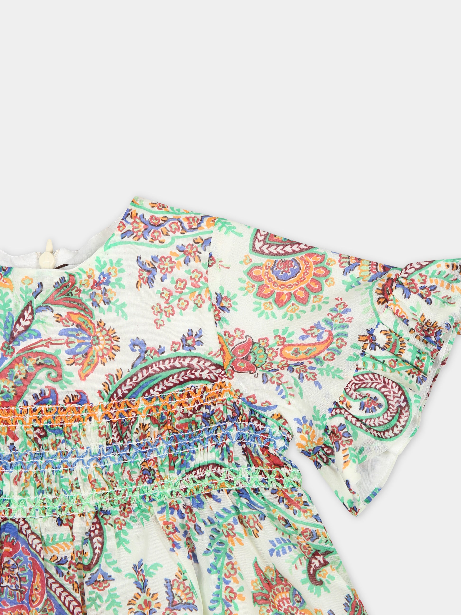 Vestito elegante avorio per neonata con motivo paisley,Etro,GU1071 M0045 102MC