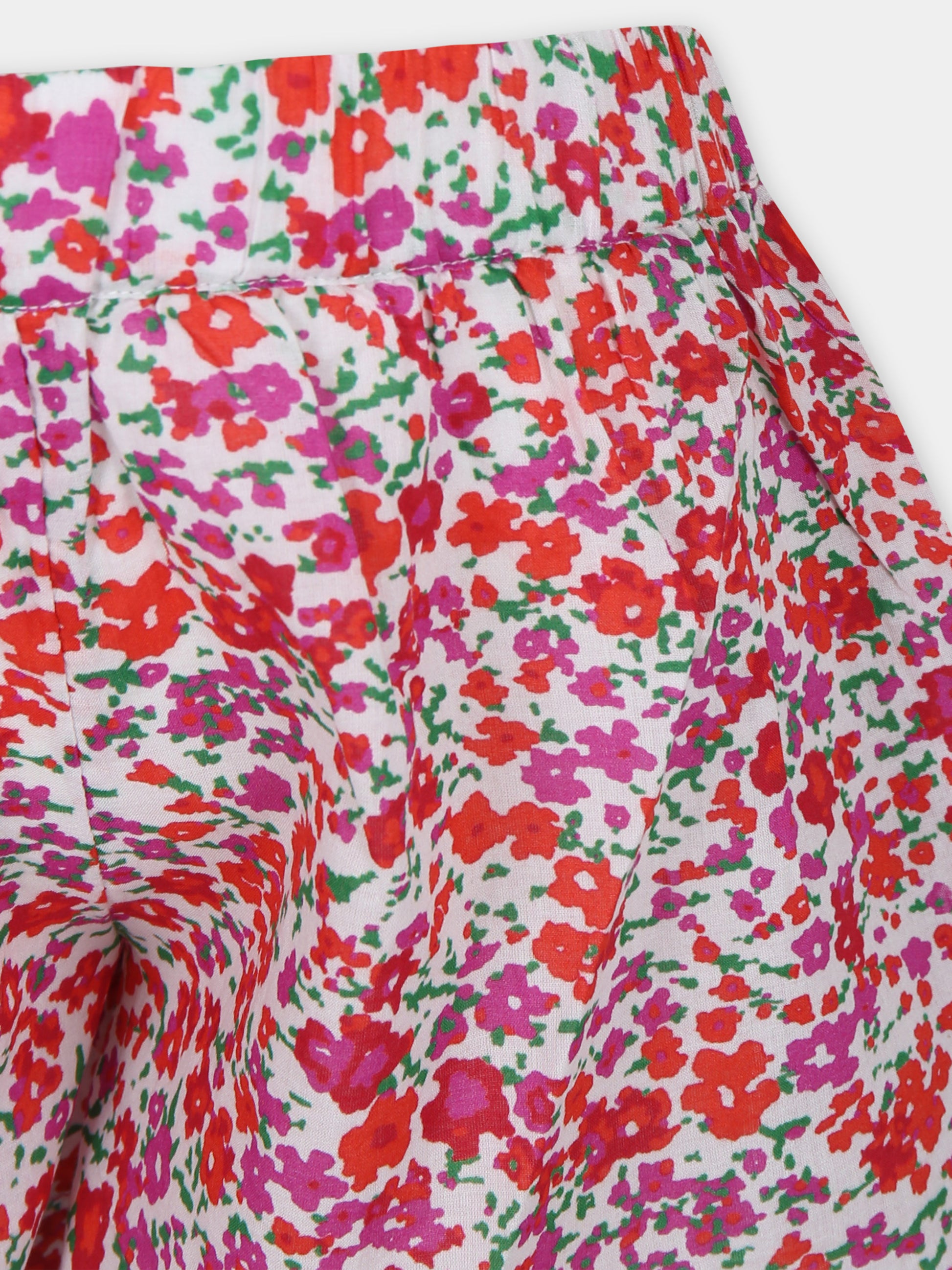 Shorts bianchi per bambina con stampa fiori,Philosophy,PFBE009 C CF018 D999