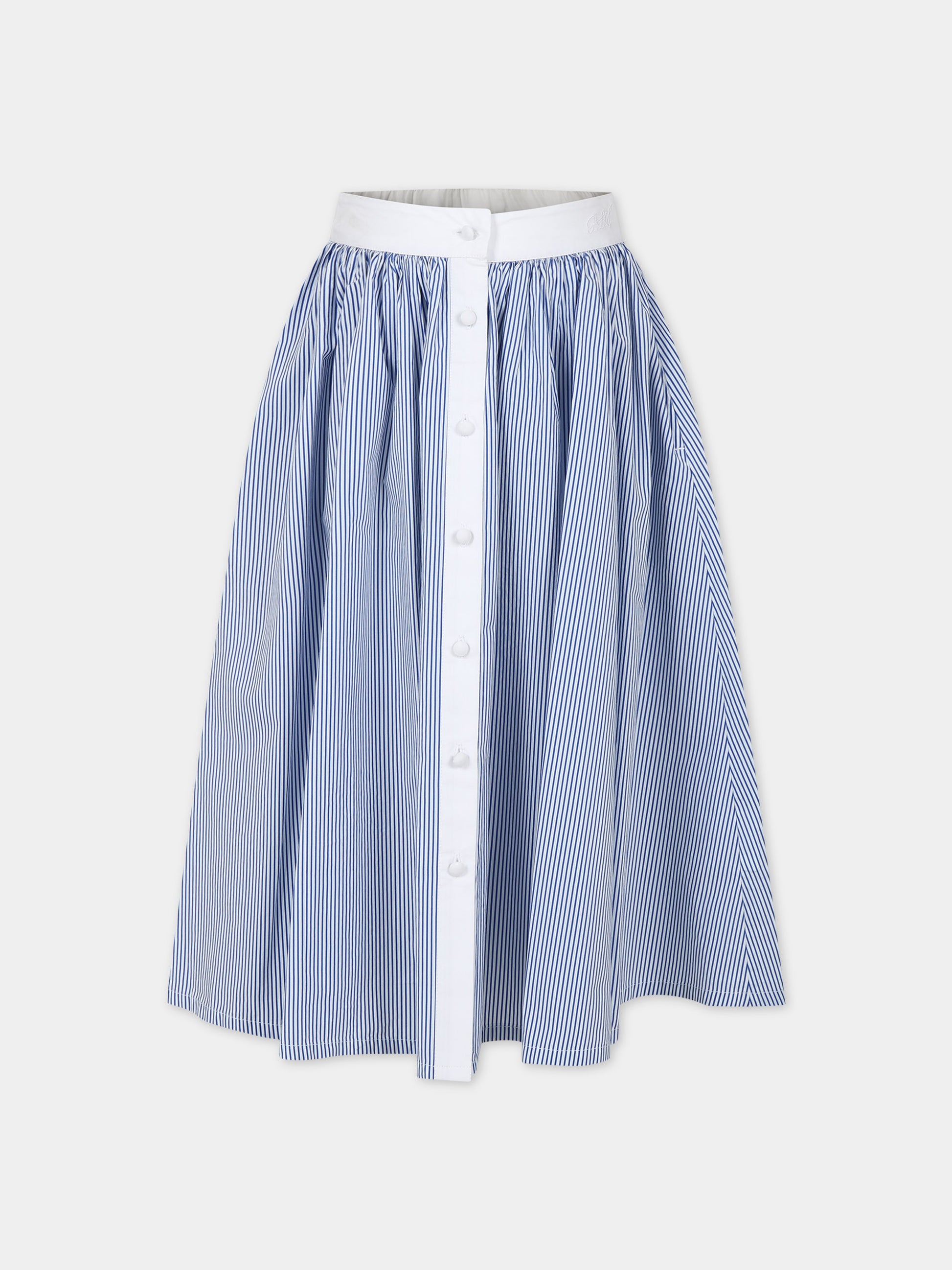 Gonna celeste per bambina con logo,Philosophy,PFGO007 C CR008 D053