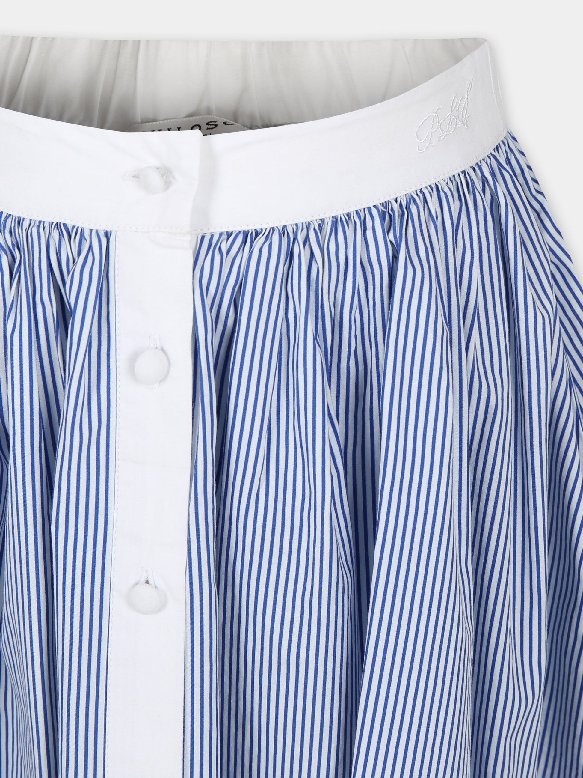 Gonna celeste per bambina con logo,Philosophy,PFGO007 C CR008 D053