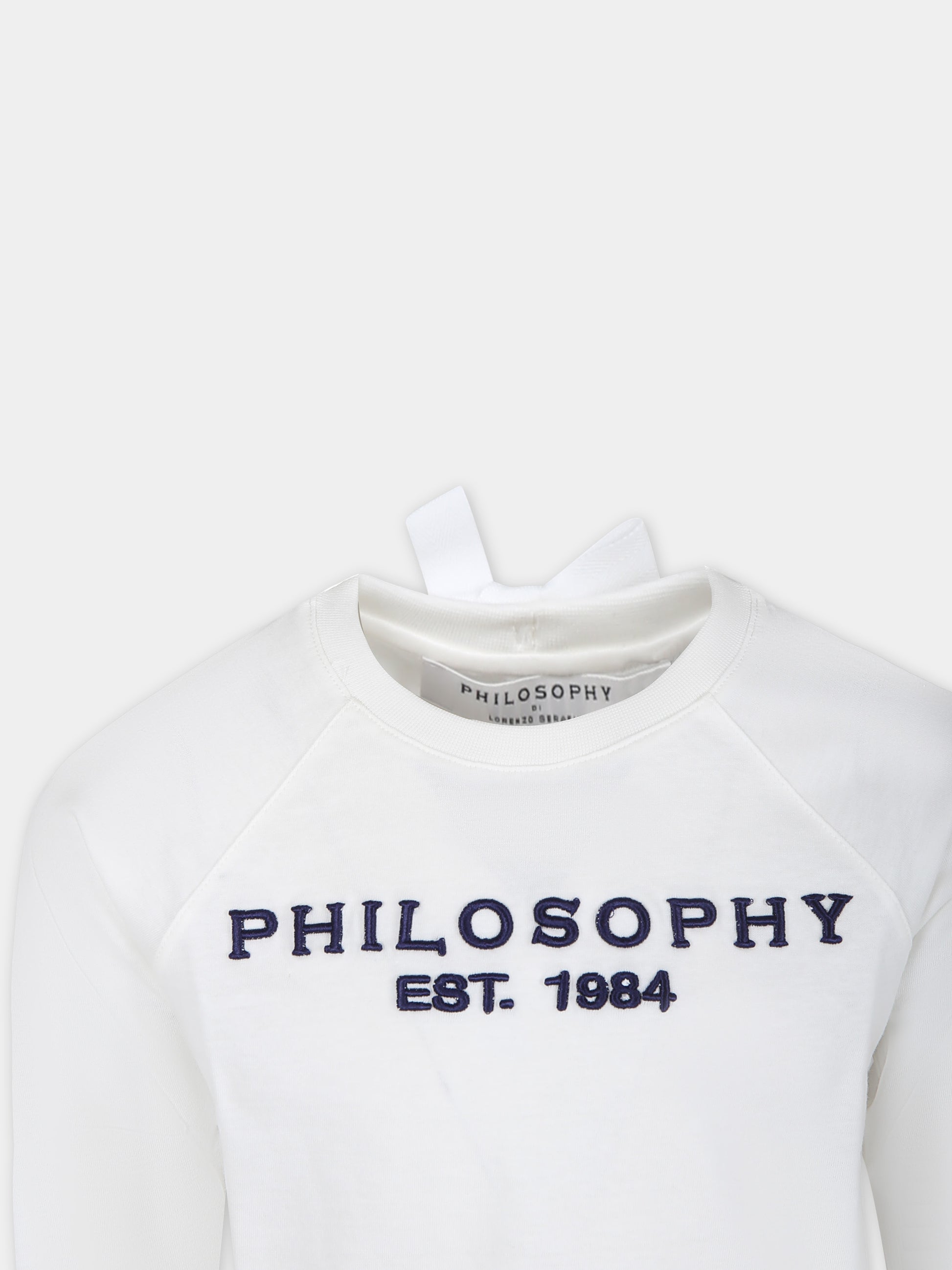 T-shirt bianca per bambina con logo,Philosophy,PFTS011 0 JF003 0053