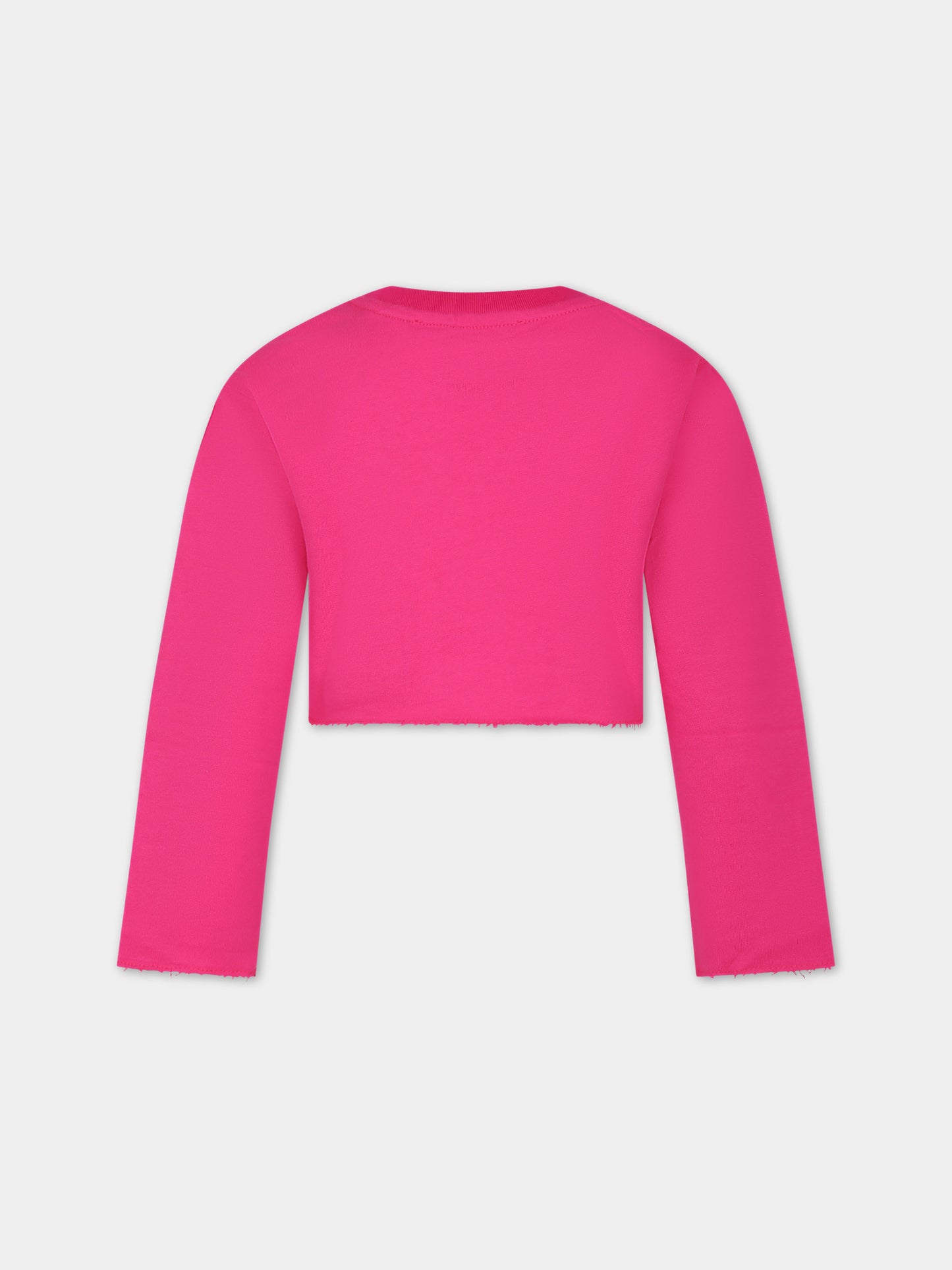 Felpa fucsia per bambina con logo,Philosophy,PFFE011 0 FF002 8014