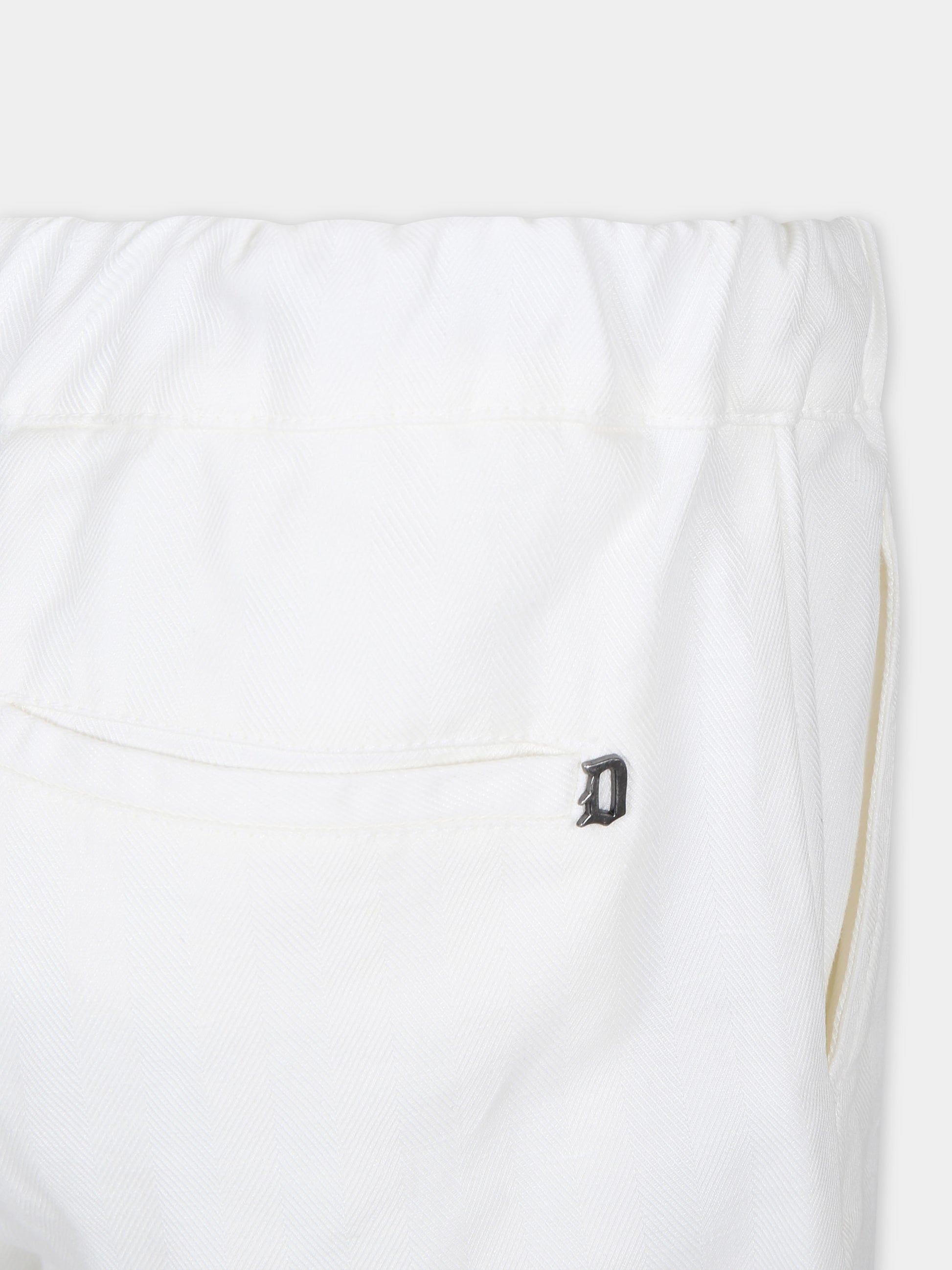 Shorts bianchi per bambino con logo,Dondup Kids,DMBE007 0 LC005 B000