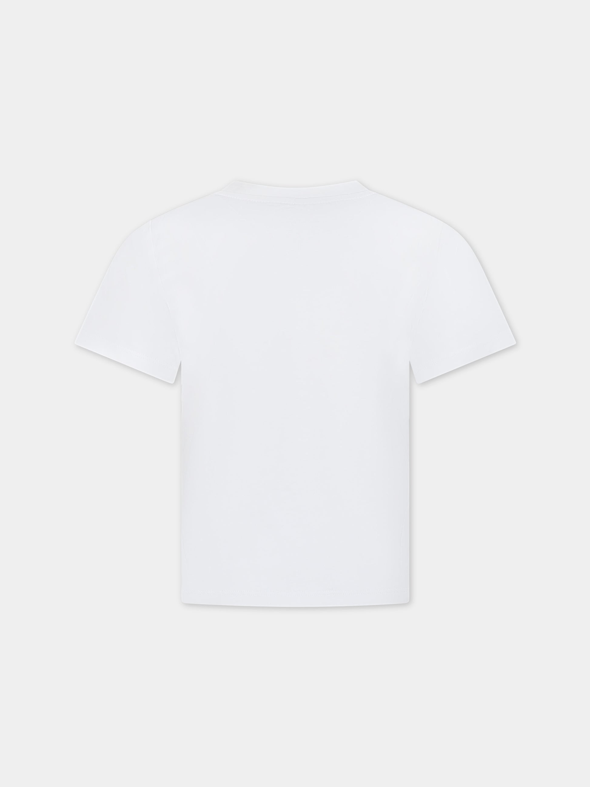 T-shirt bianca per bambino con squalo,Stella Mccartney Kids,TU8P11 Z0434 101