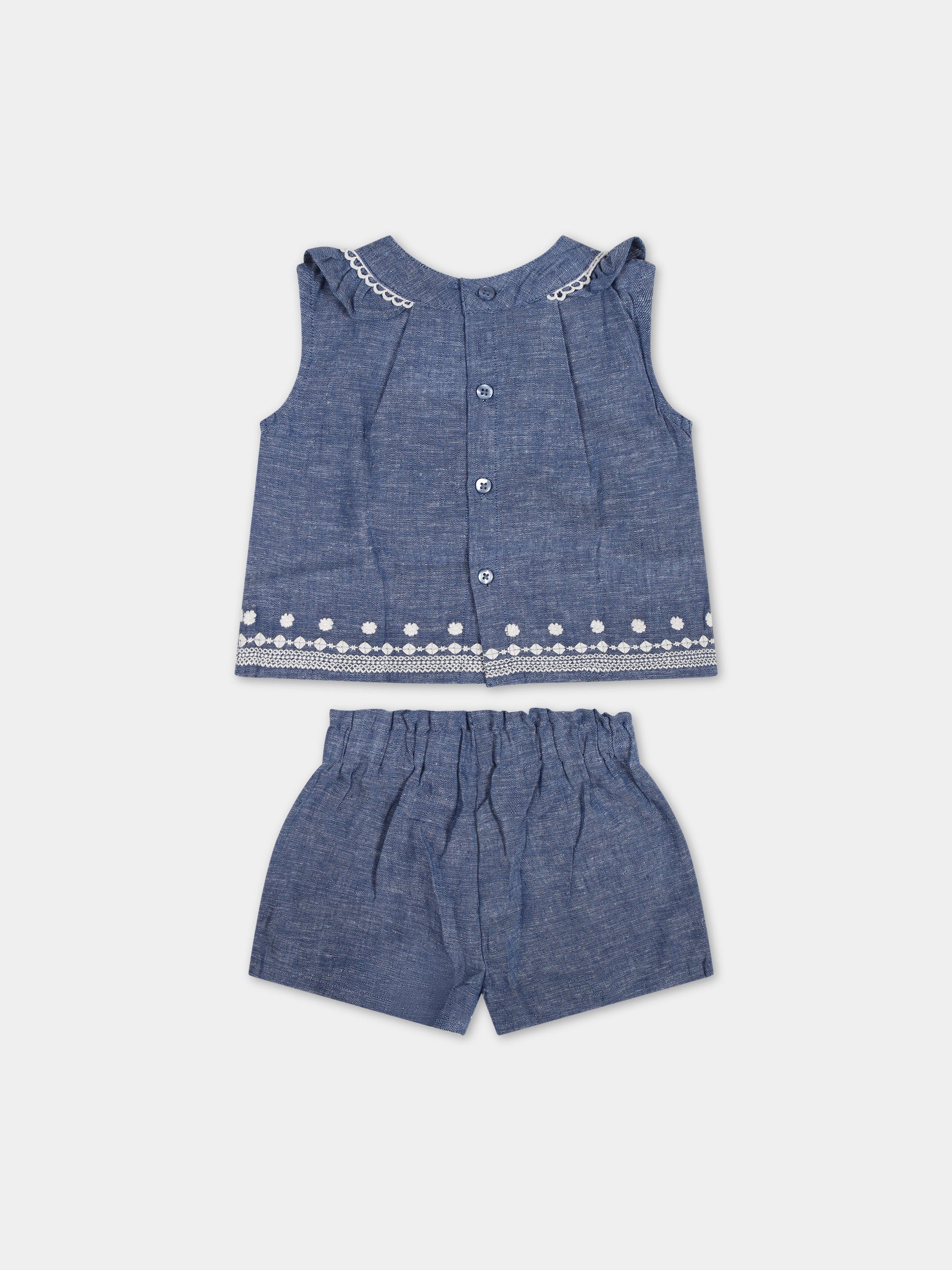 Completo in denim per neonata,Mayoral,1298 084