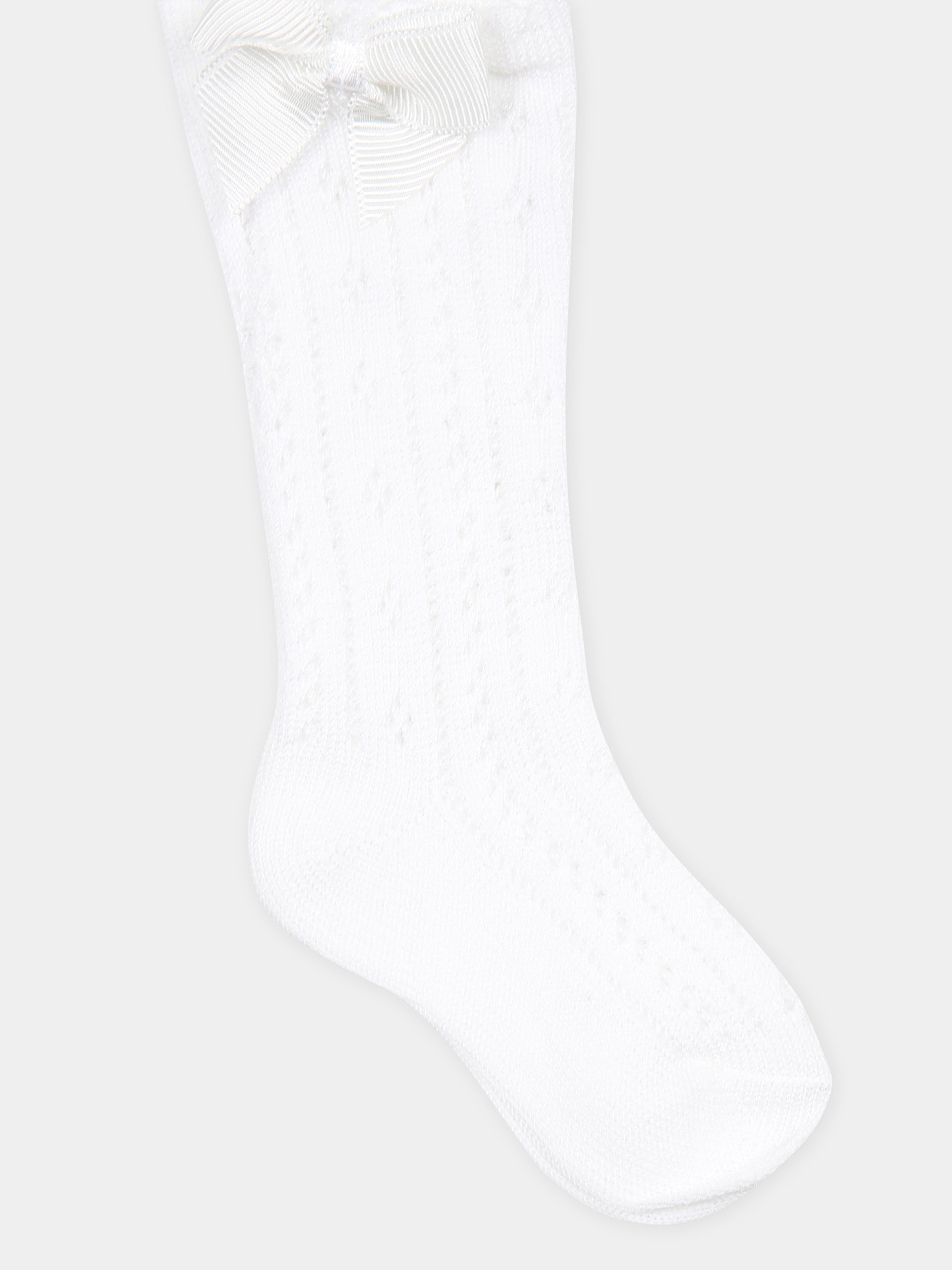 Calzini bianchi per neonata con fiocco,Mayoral,10653 026