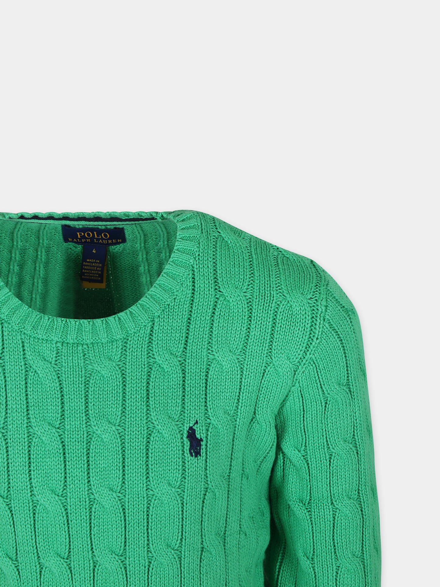 Maglione verde per bambino con ricamo,Ralph Lauren Kids,702674063