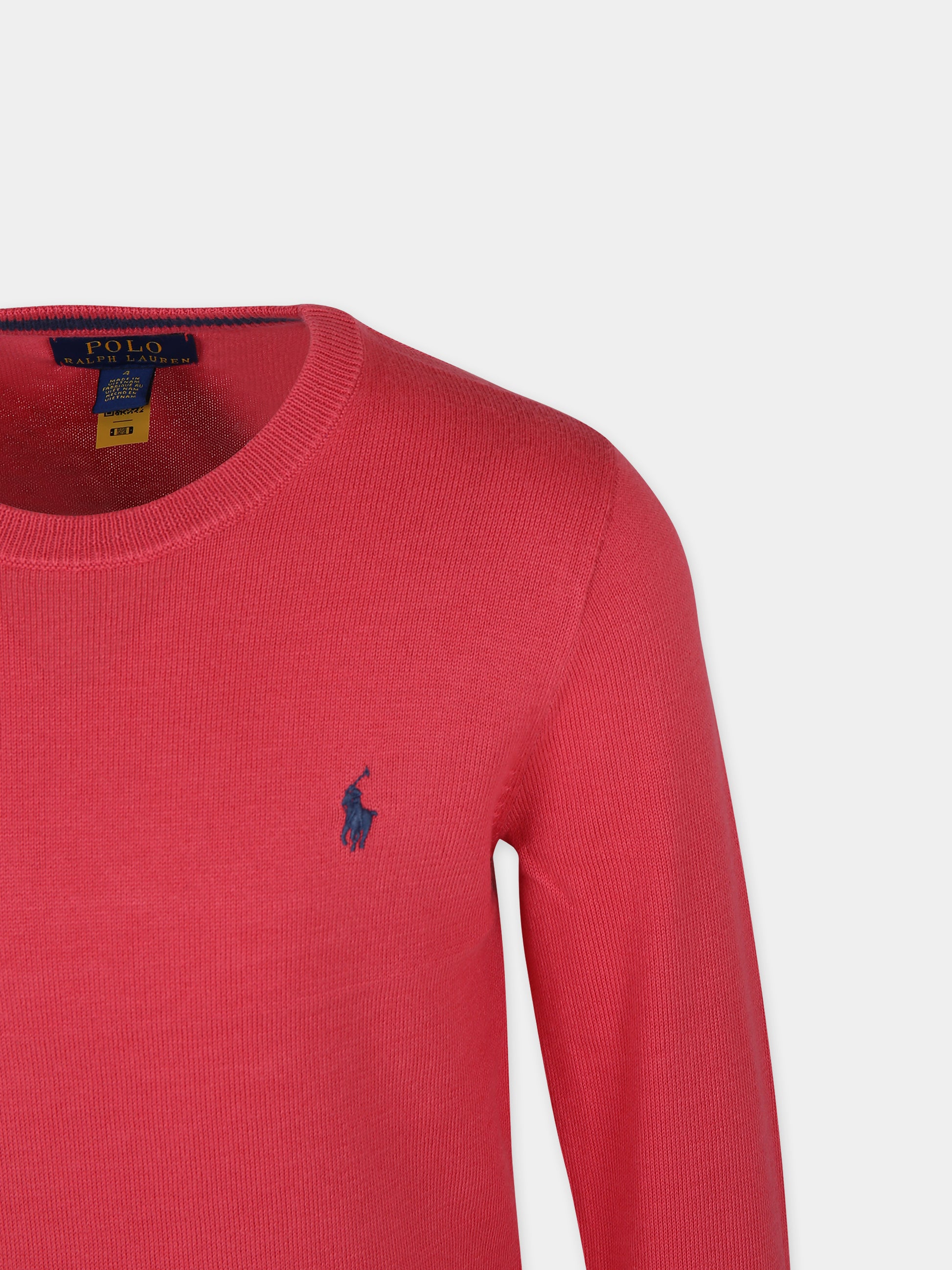 Maglione rosso per bambino con ricamo,Ralph Lauren Kids,799887042