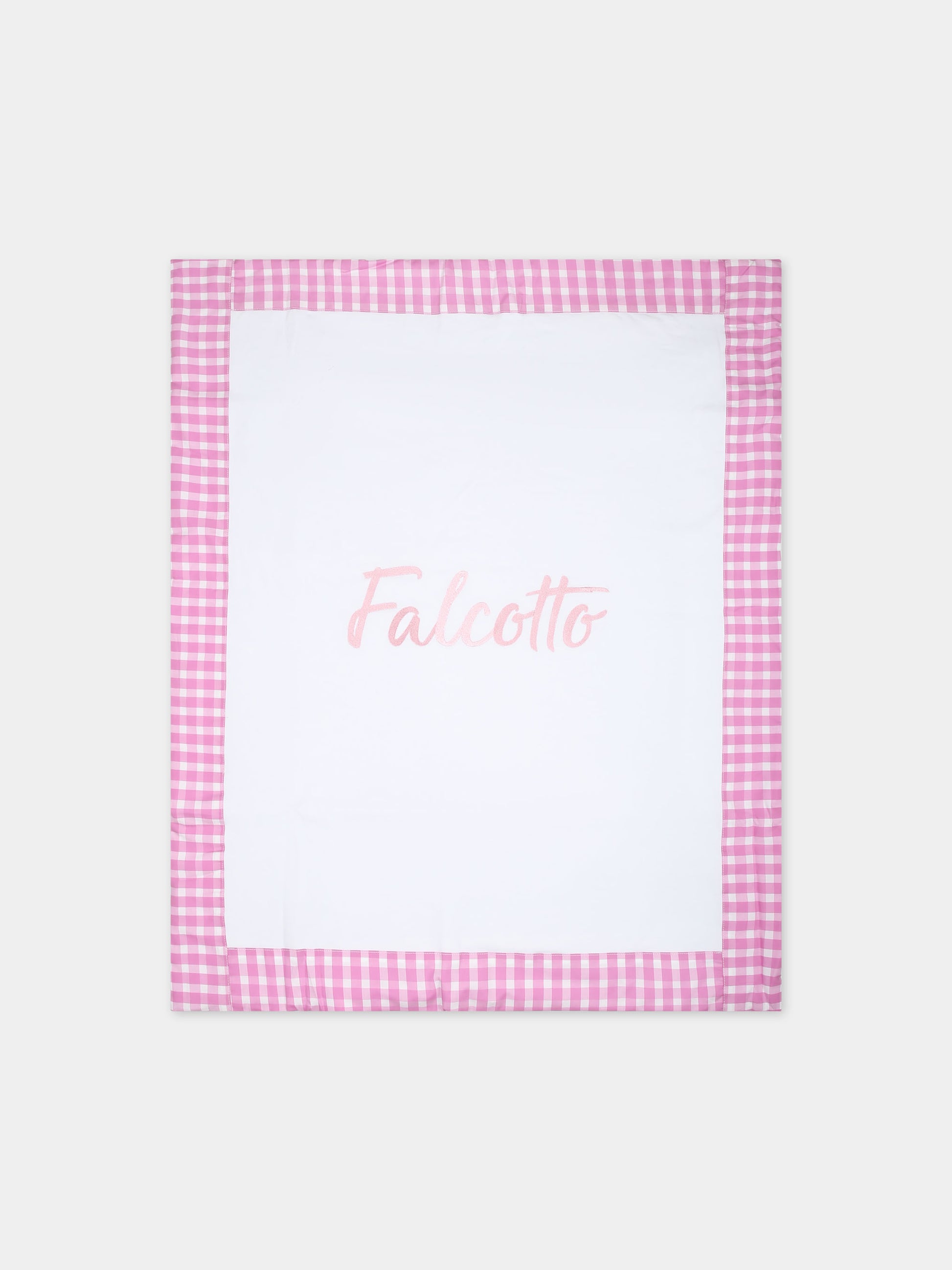 Coperta bianca per neonata con logo,Falcotto,001 6002225 01 1N04