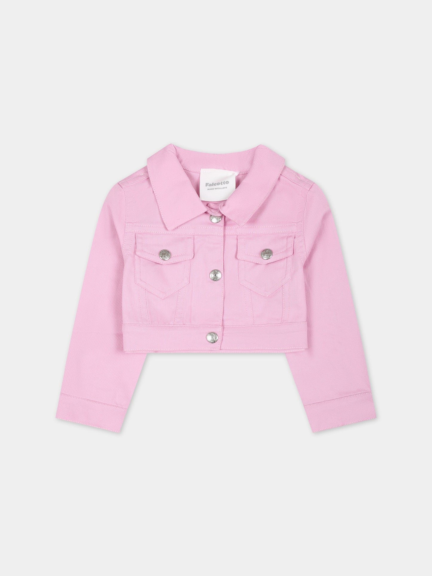 Giubbotto rosa per neonata con logo,Falcotto,001 6002181 01 0M02