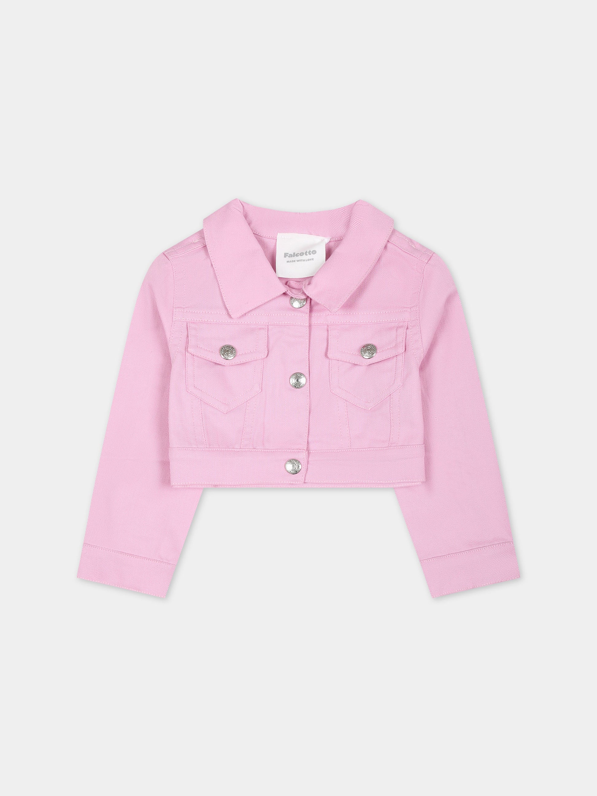 Giubbotto rosa per neonata con logo,Falcotto,001 6002181 01 0M02