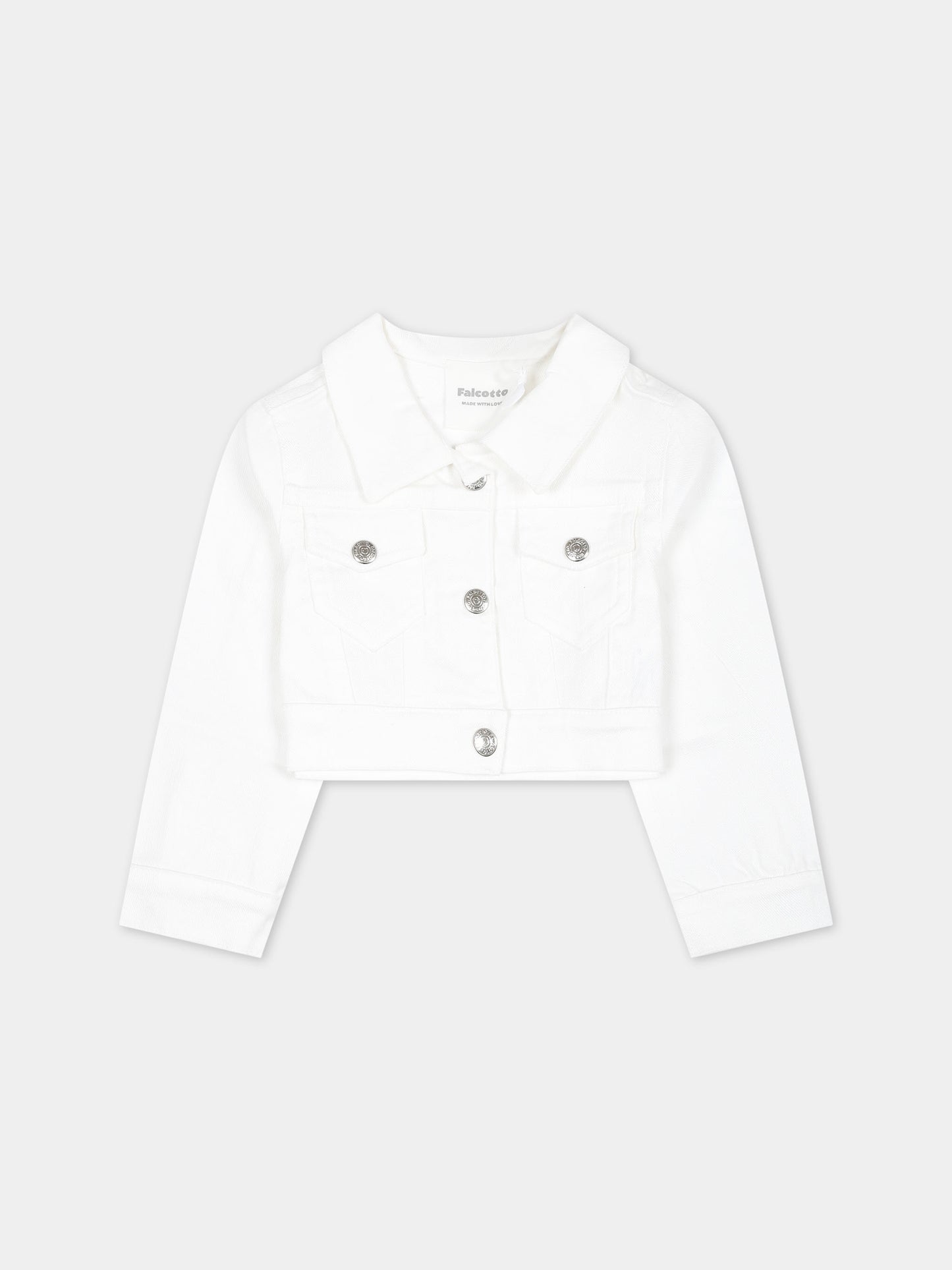 Giubbotto bianco per neonati con logo,Falcotto,001 6002181 01 0N01