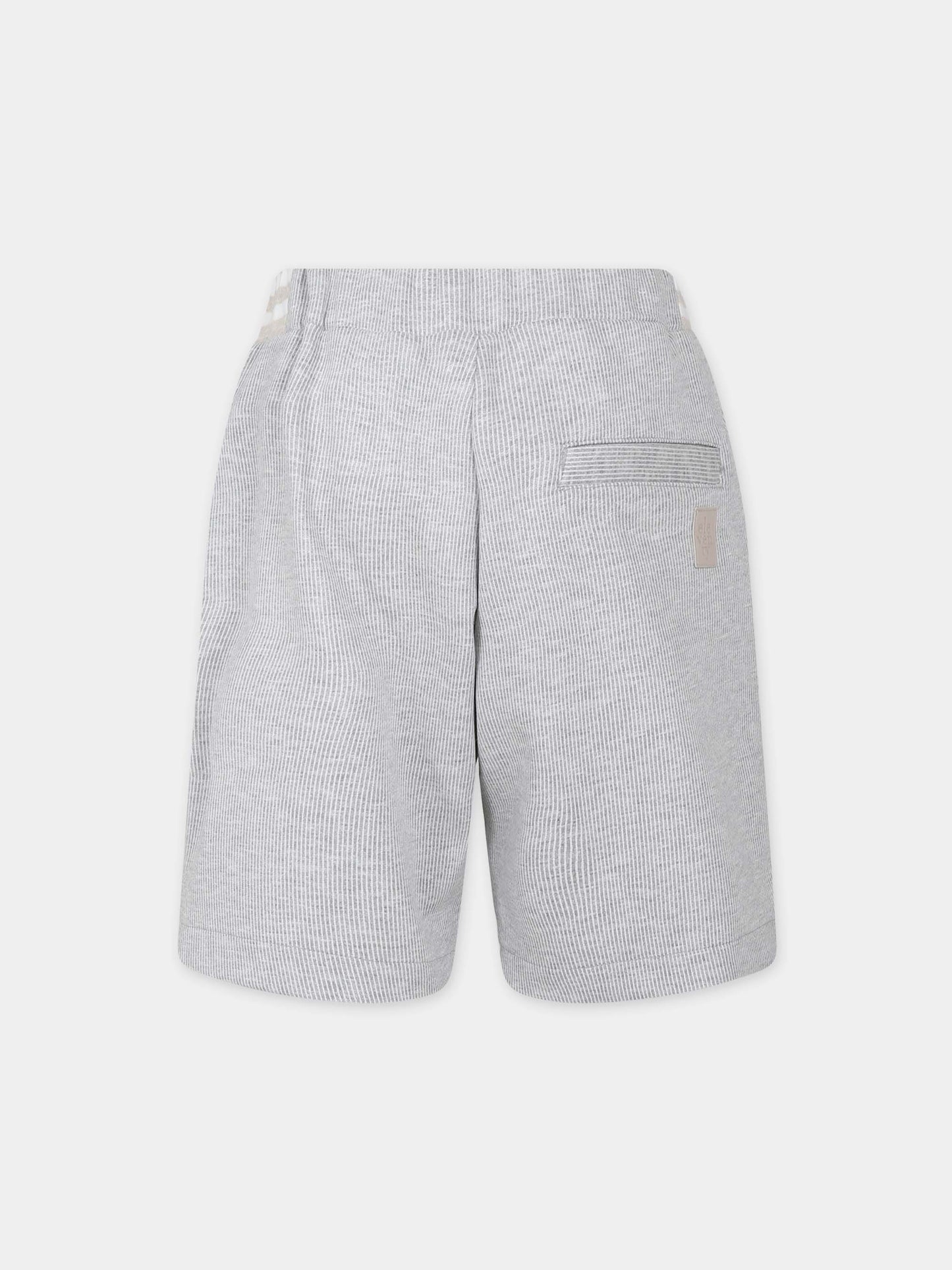 Shorts grigi per bambino con logo,Eleventy,EU6P69 J0368 803AV