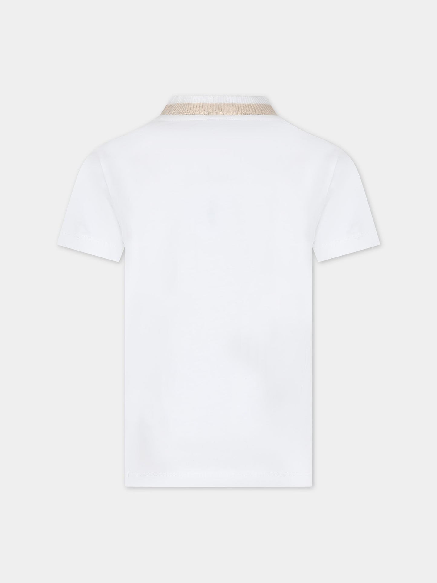 T-shirt bianca per bambino con logo,Eleventy,EU8P11 Z1292 101BG