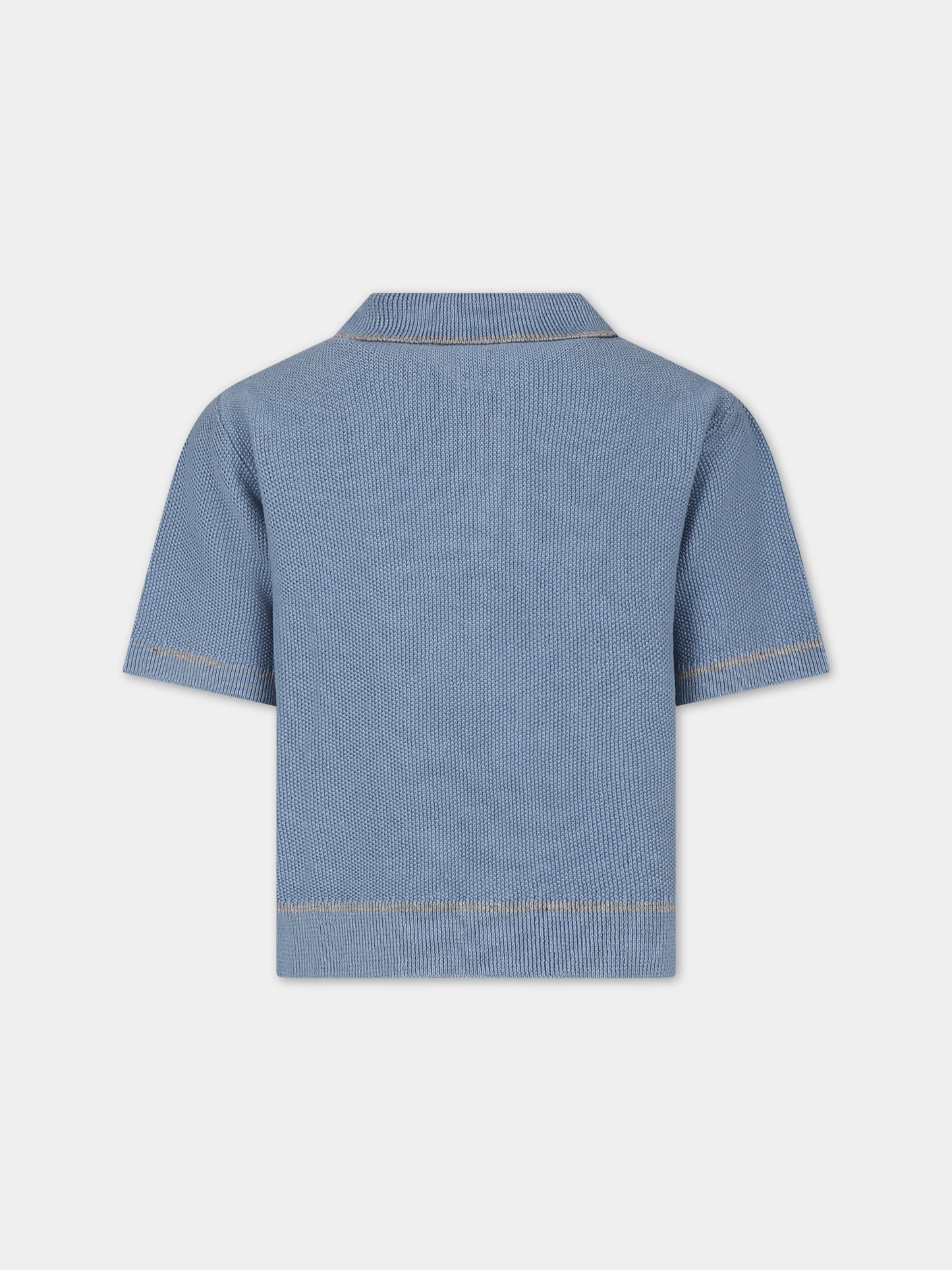 Polo blu per bambino con logo,Eleventy,EU9P21 Z2124 60D