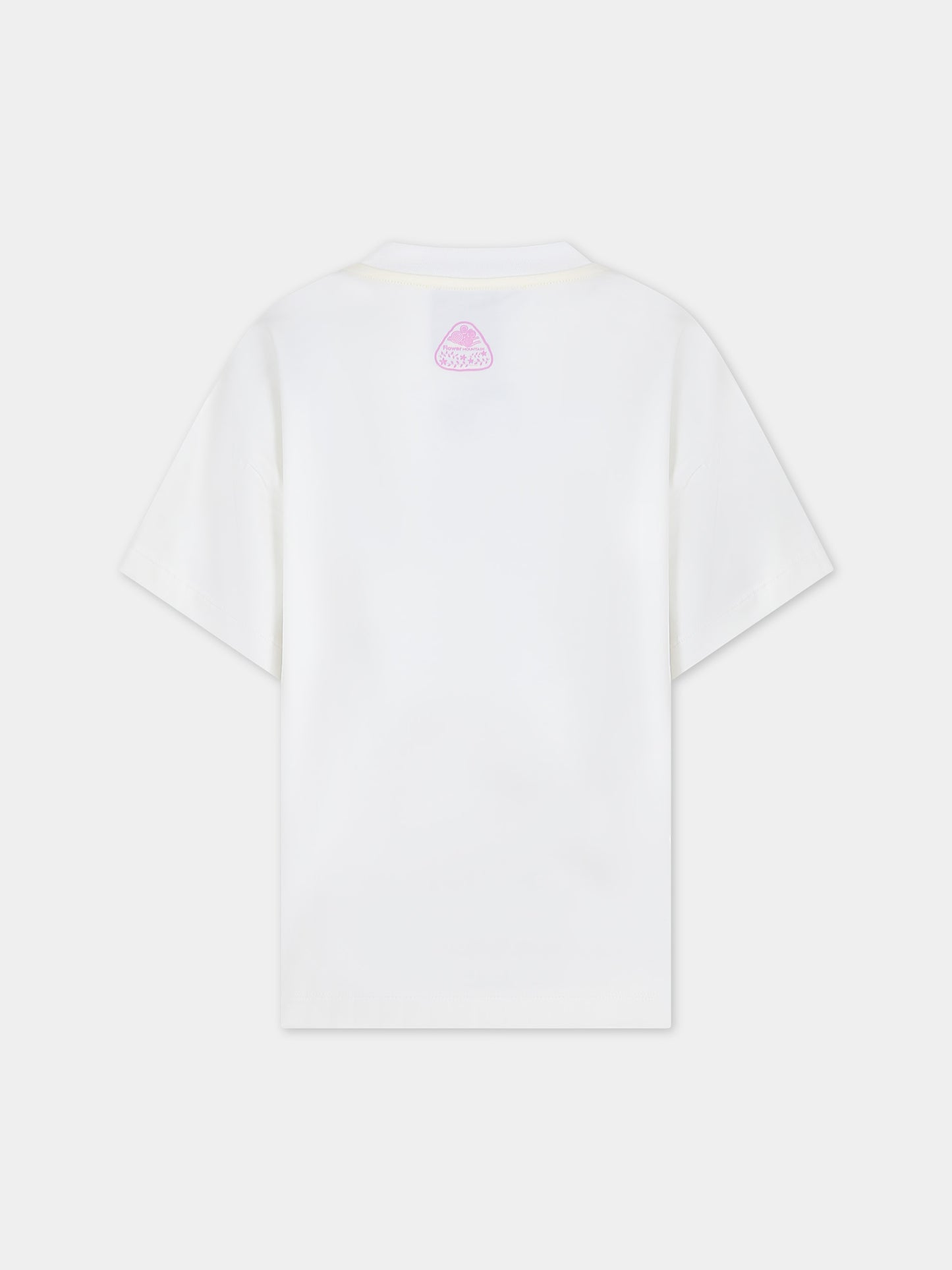 T-shirt bianca per bambina con fiori,Flower Mountain,001 6002234 01 0N02