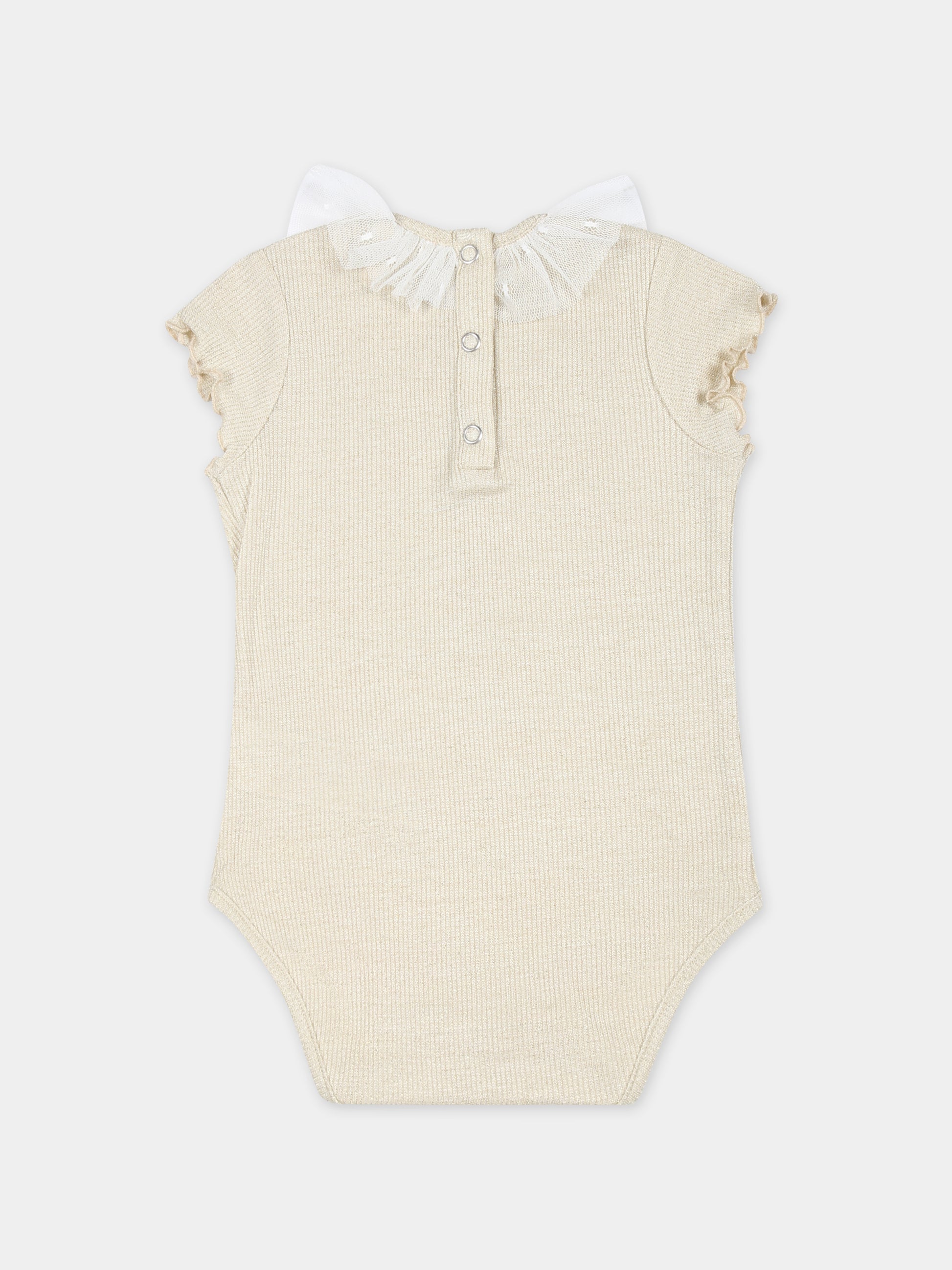 Body beige per neonata con tulle,Caffe' D'orzo,ZUAA11 J0384 220