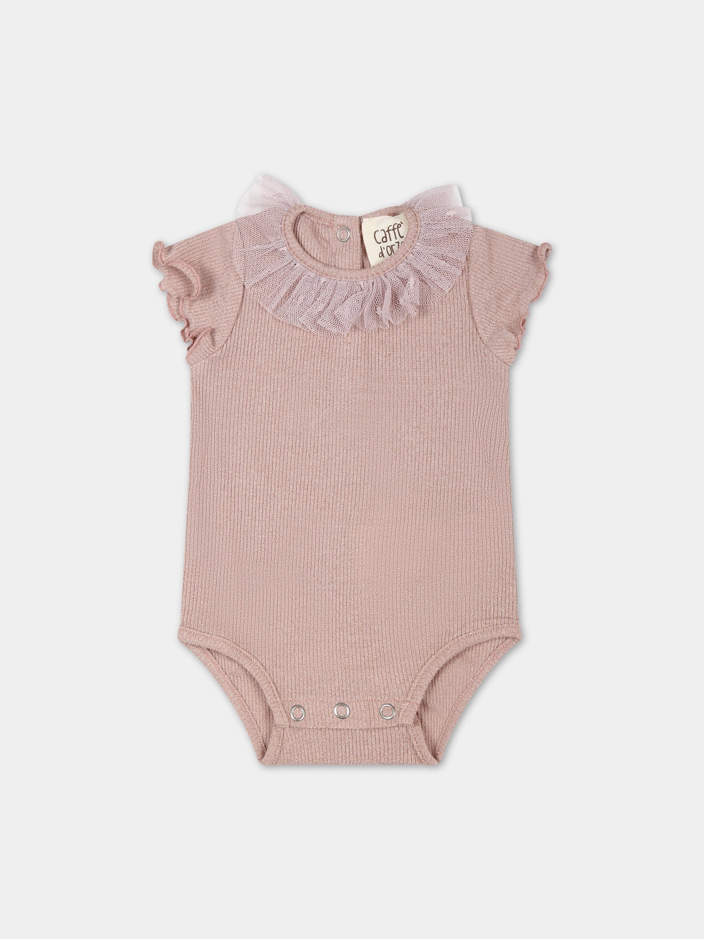 Body rosa per neonata con tulle,Caffe' D'orzo,ZUAA11 J0384 536OR
