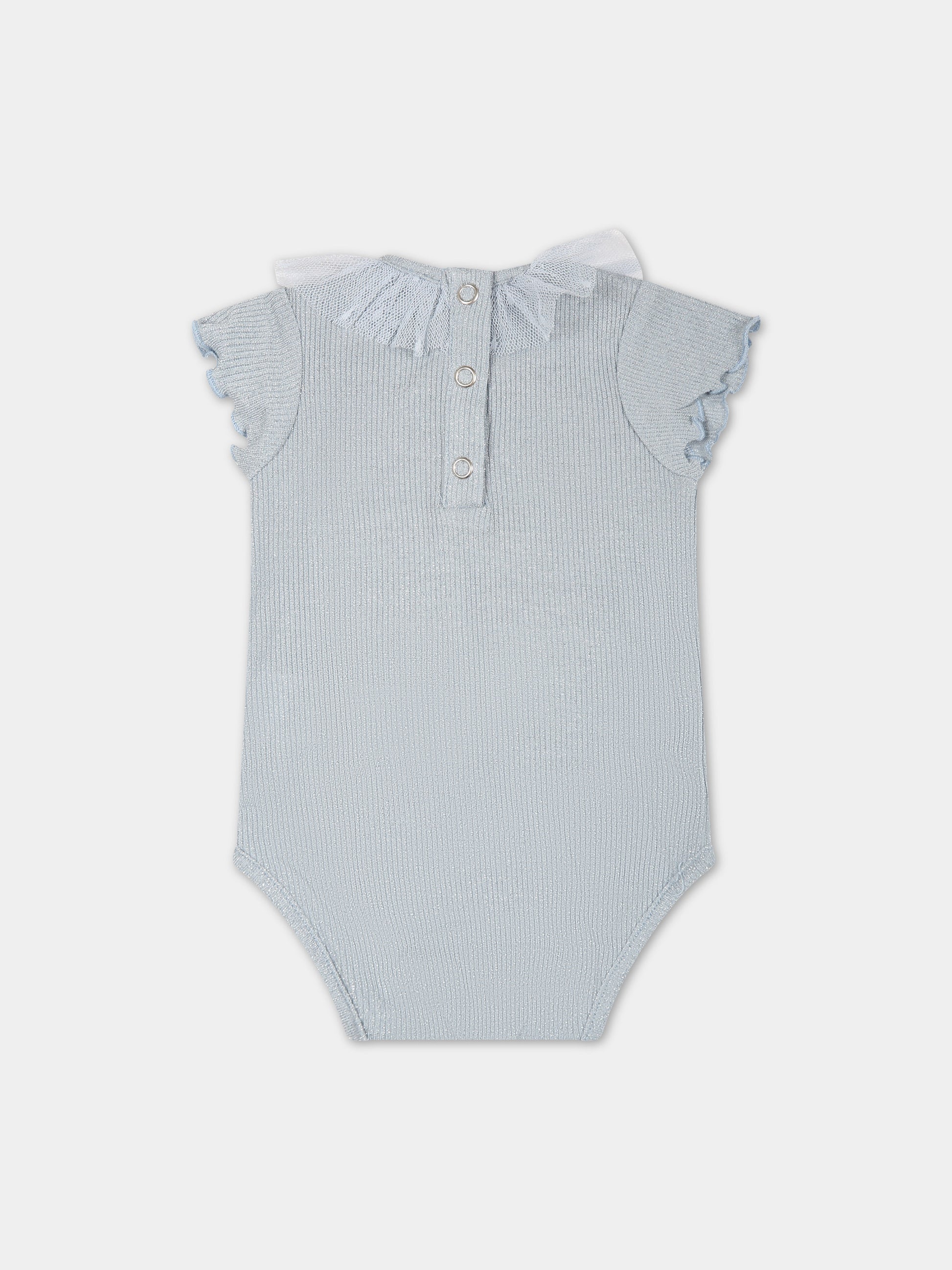 Body celeste per neonata con tulle,Caffe' D'orzo,ZUAA11 J0384 607AG