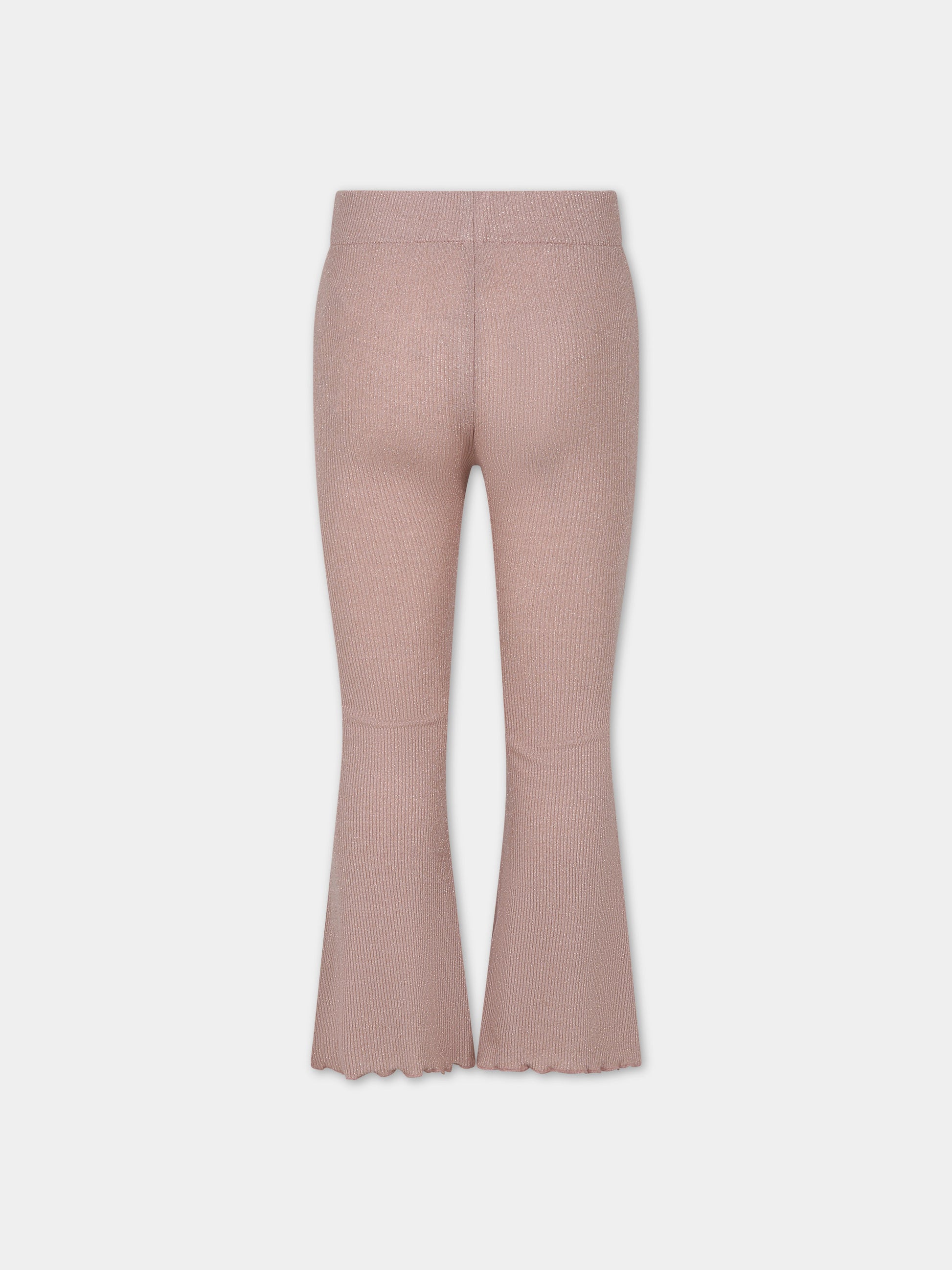 Pantaloni rosa per bambina con lurex,Caffe' D'orzo,ZU6A50 J0384 536OR