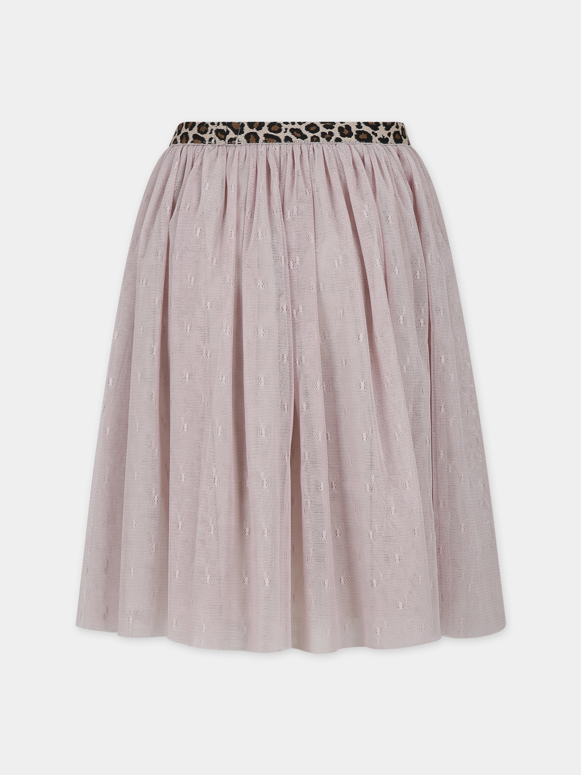 Gonna rosa per bambina con ricami,Caffe' D'orzo,ZU7A14 T0075 107