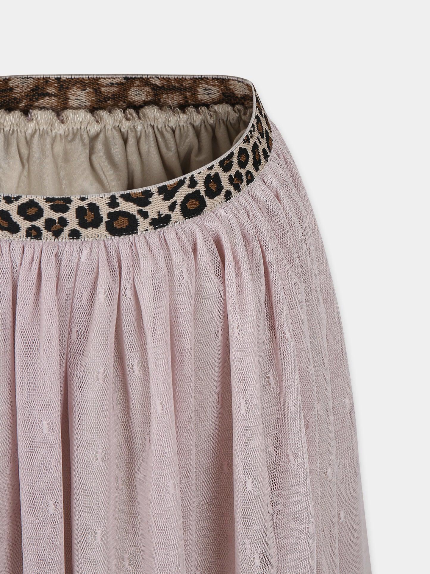 Gonna rosa per bambina con ricami,Caffe' D'orzo,ZU7A14 T0075 107