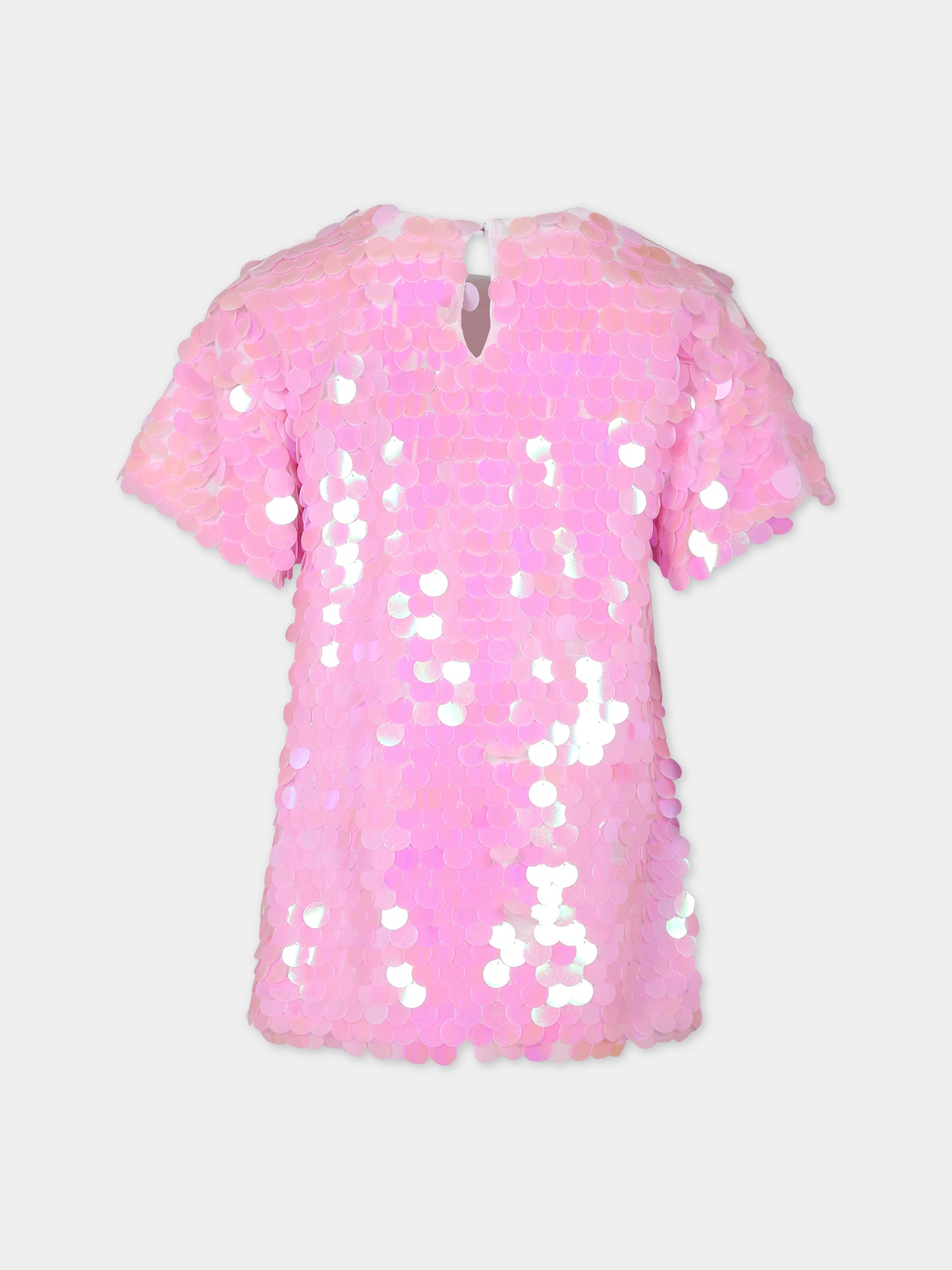 Vestito rosa per bambina con paillettes,Douuod Kids,DU1A11 U0132 511