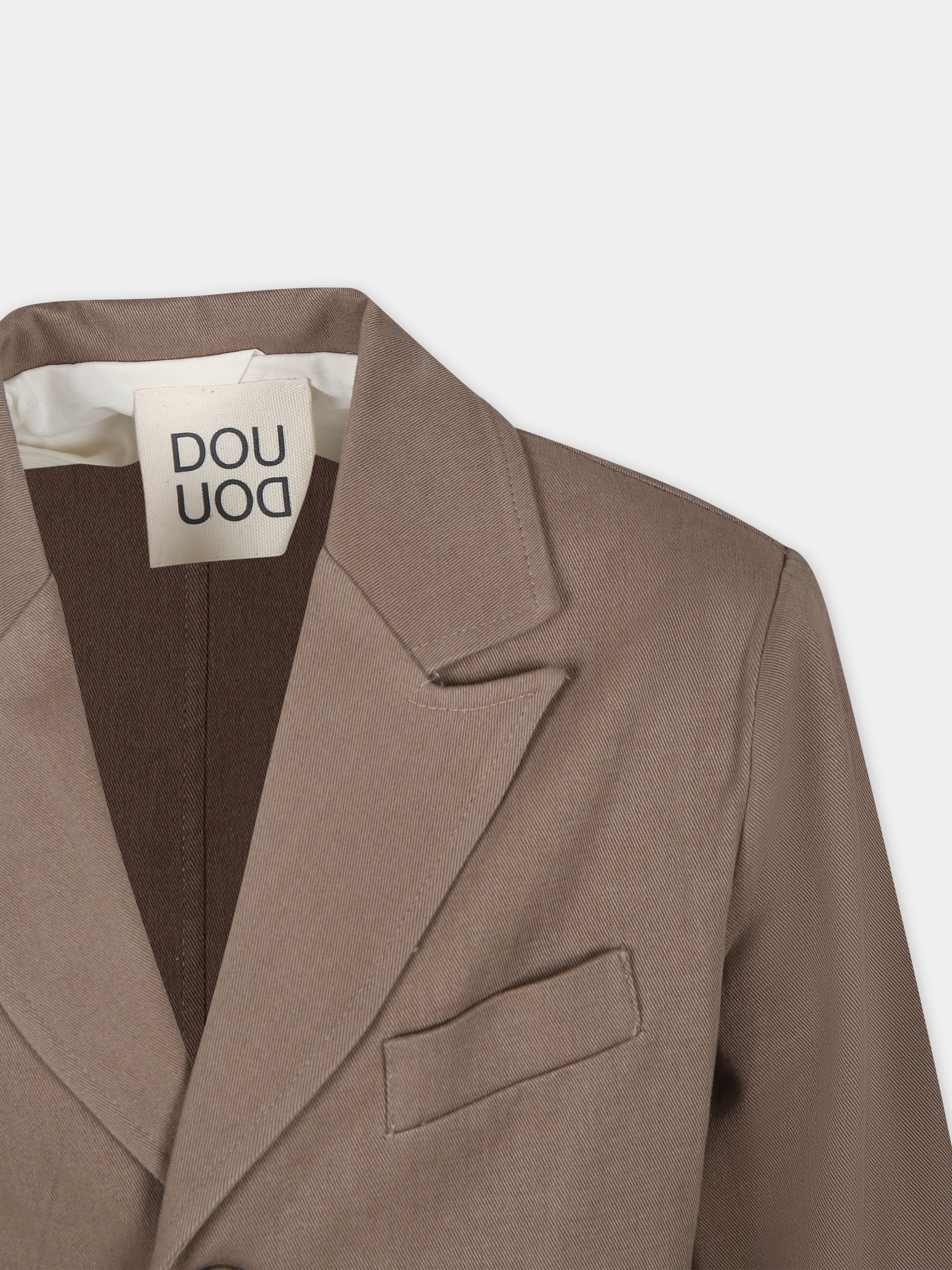 Giacca marrone per bambina,Douuod Kids,DU2P14 G0073 343