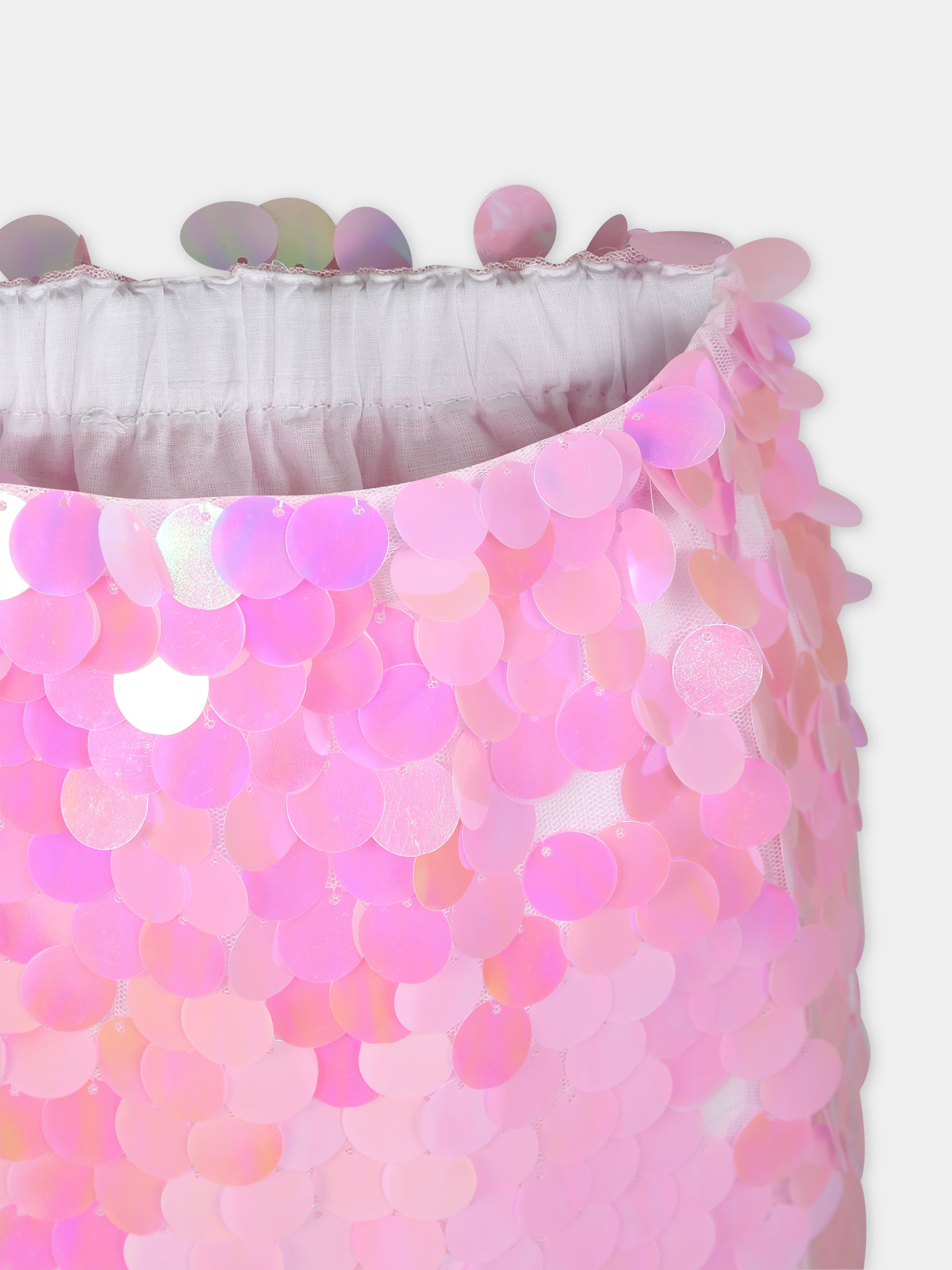 Gonna rosa per bambina con paillettes,Douuod Kids,DU7A01 U0132 511