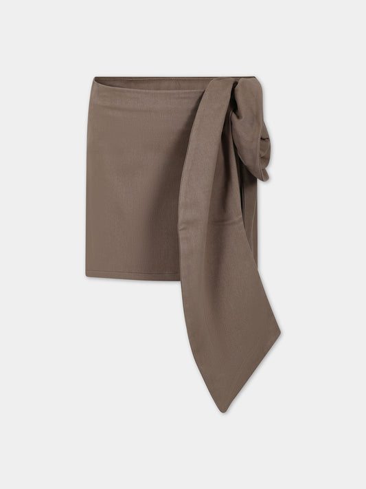 Gonna elegante marrone per bambina,Douuod Kids,DU7A41 G0073 343